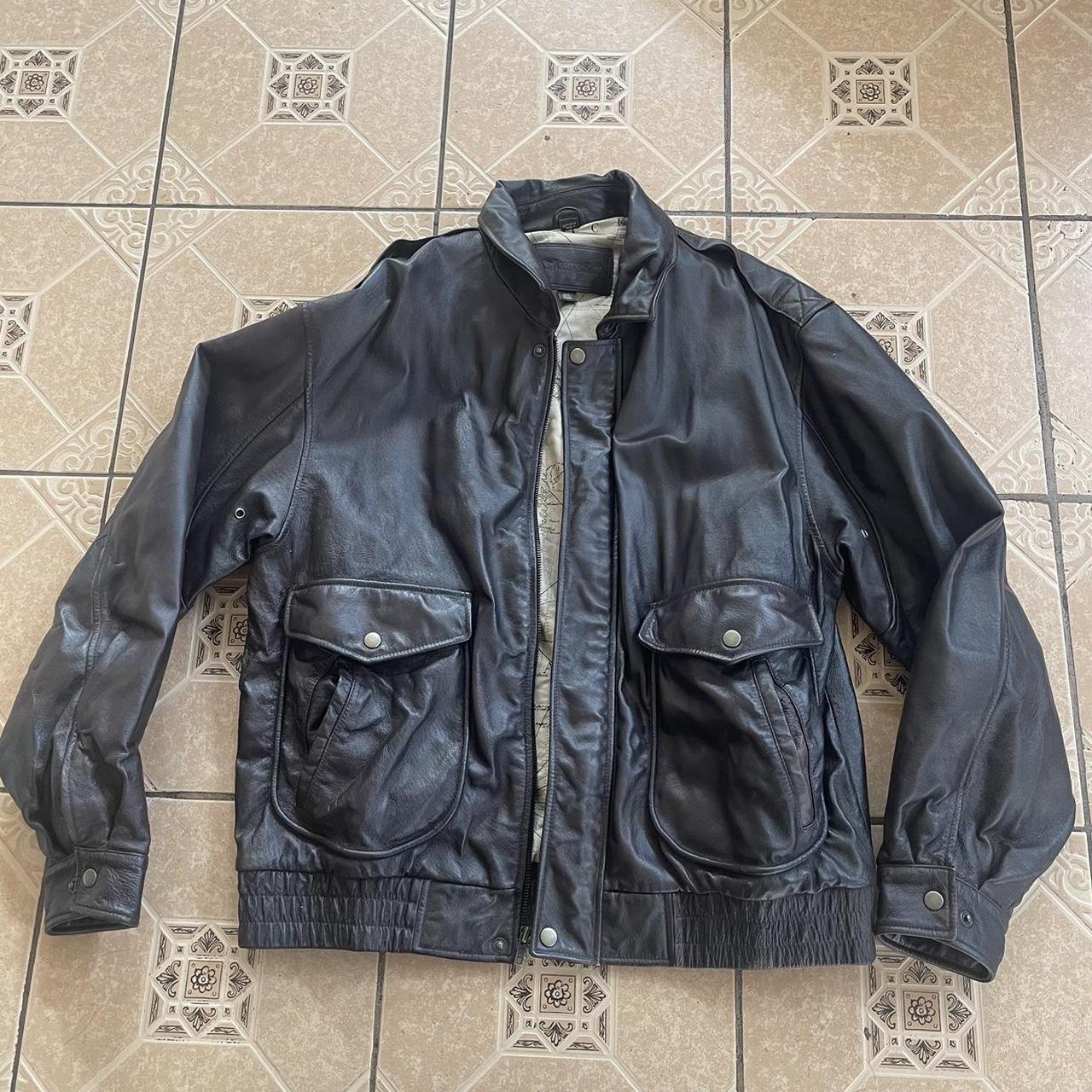 St John’s Bay Leather Jacket - size large - in... - Depop