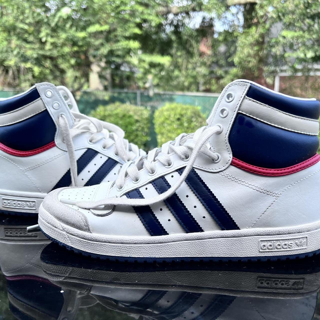 Adidas top ten hi white navy red online