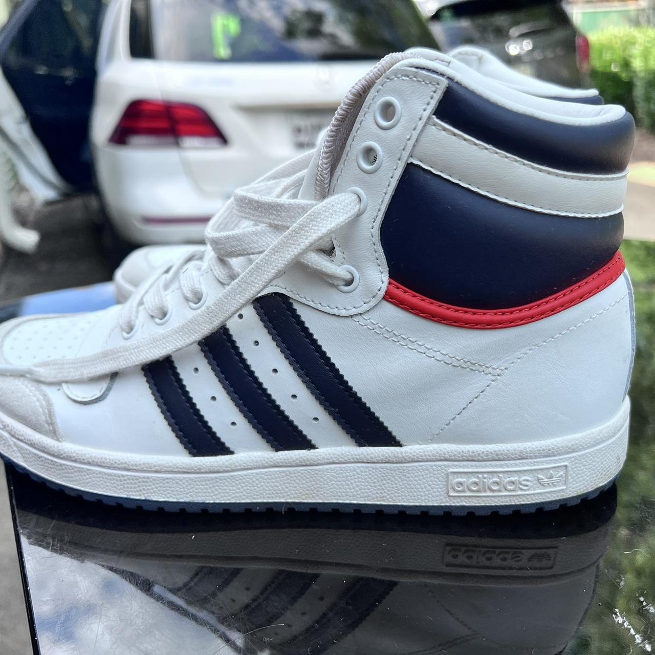 Adidas Top Ten Hi Men's Adidas Top Ten Hi White Navy Red Sneakers