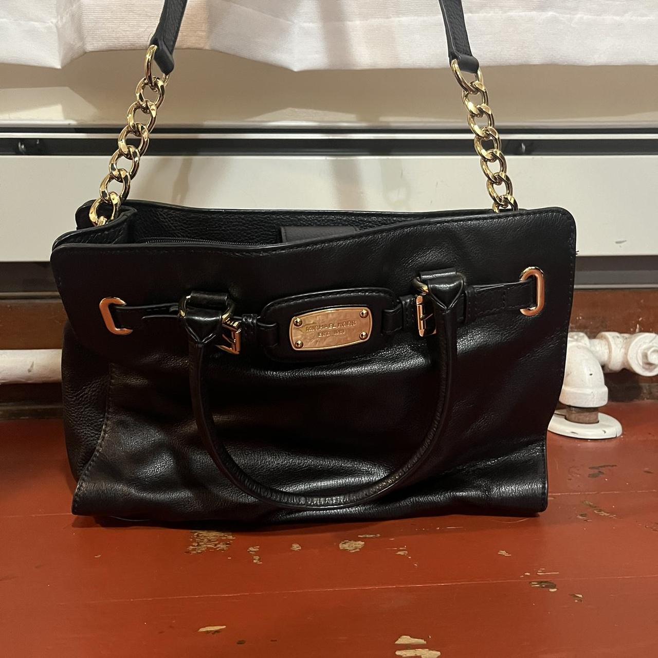 Michael kors black 2025 gold purse