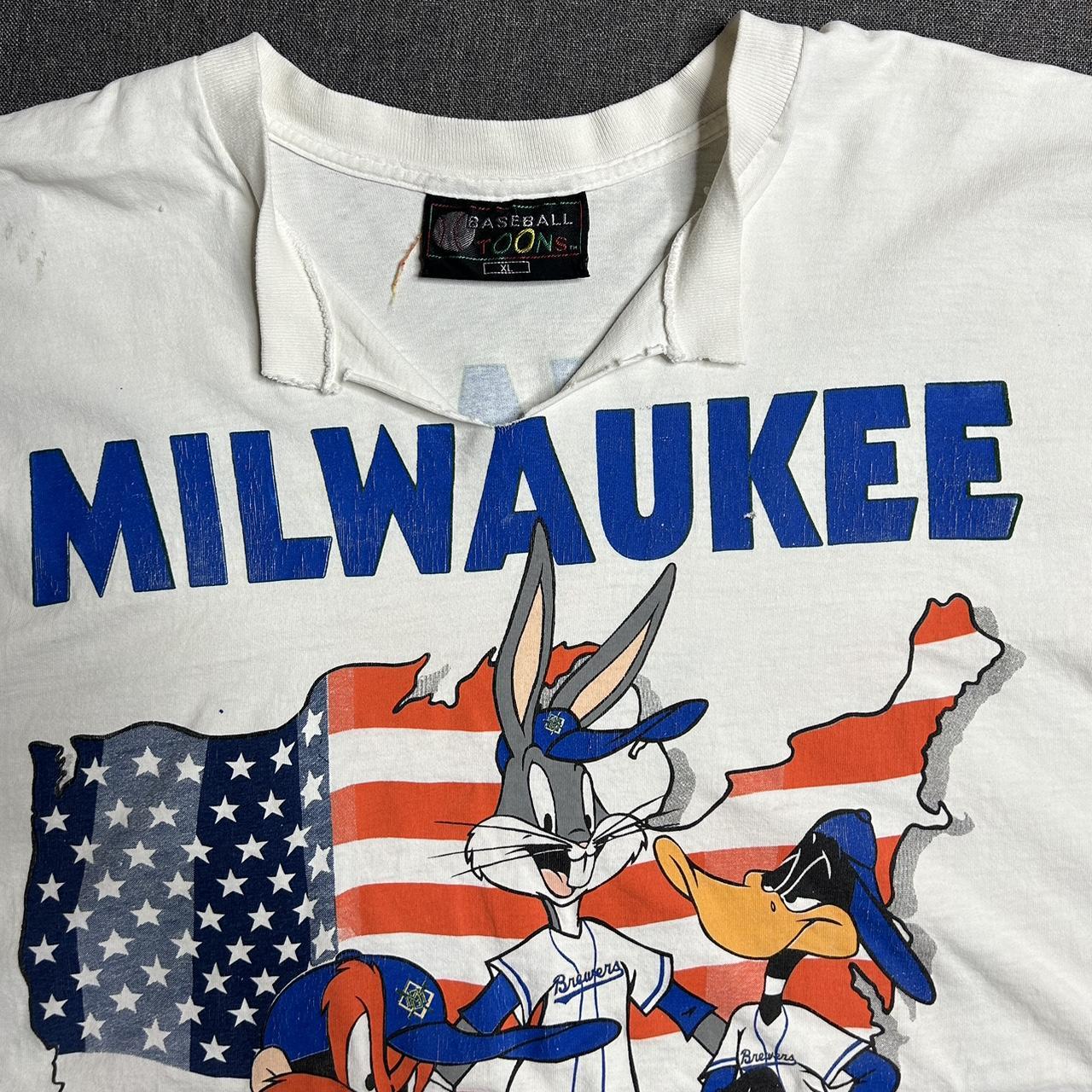 Tops, Vintage Looney Tunes Milwaukee Brewers Shirt Milwaukee Brewers Shirt