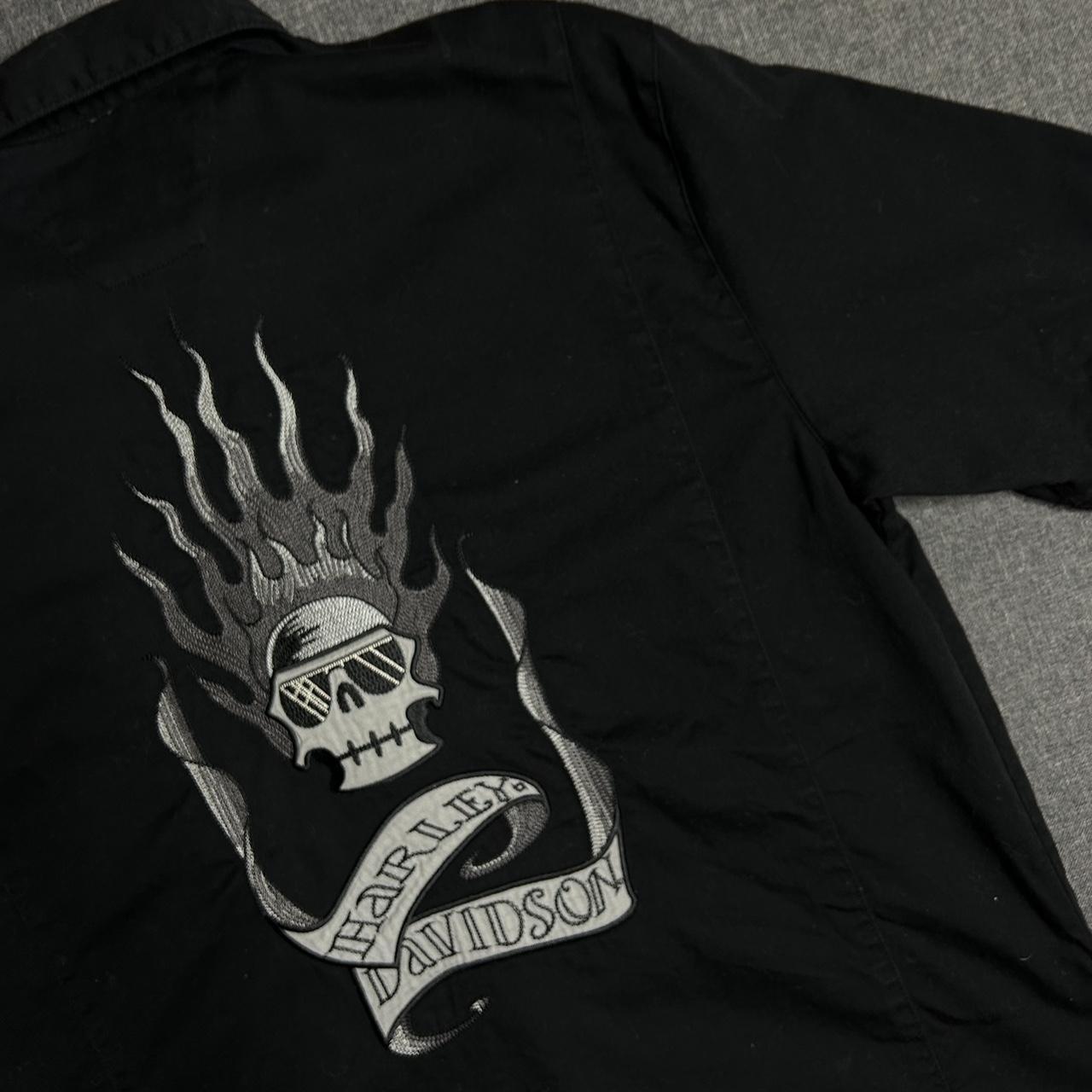 Harley-Davidson Men's Skull Work Shirt, Gray - Medium