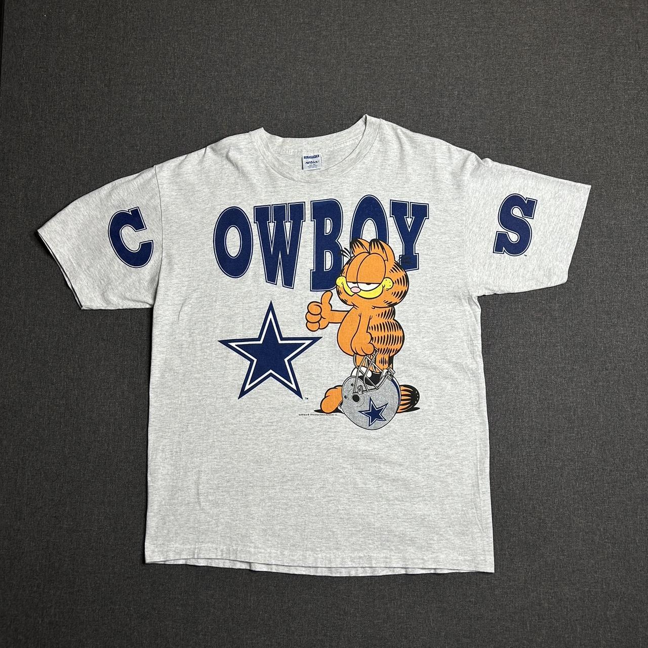 Garfield Cowboys Graphic Tee Vintage 90's Cowboys Garfield Rare Depop