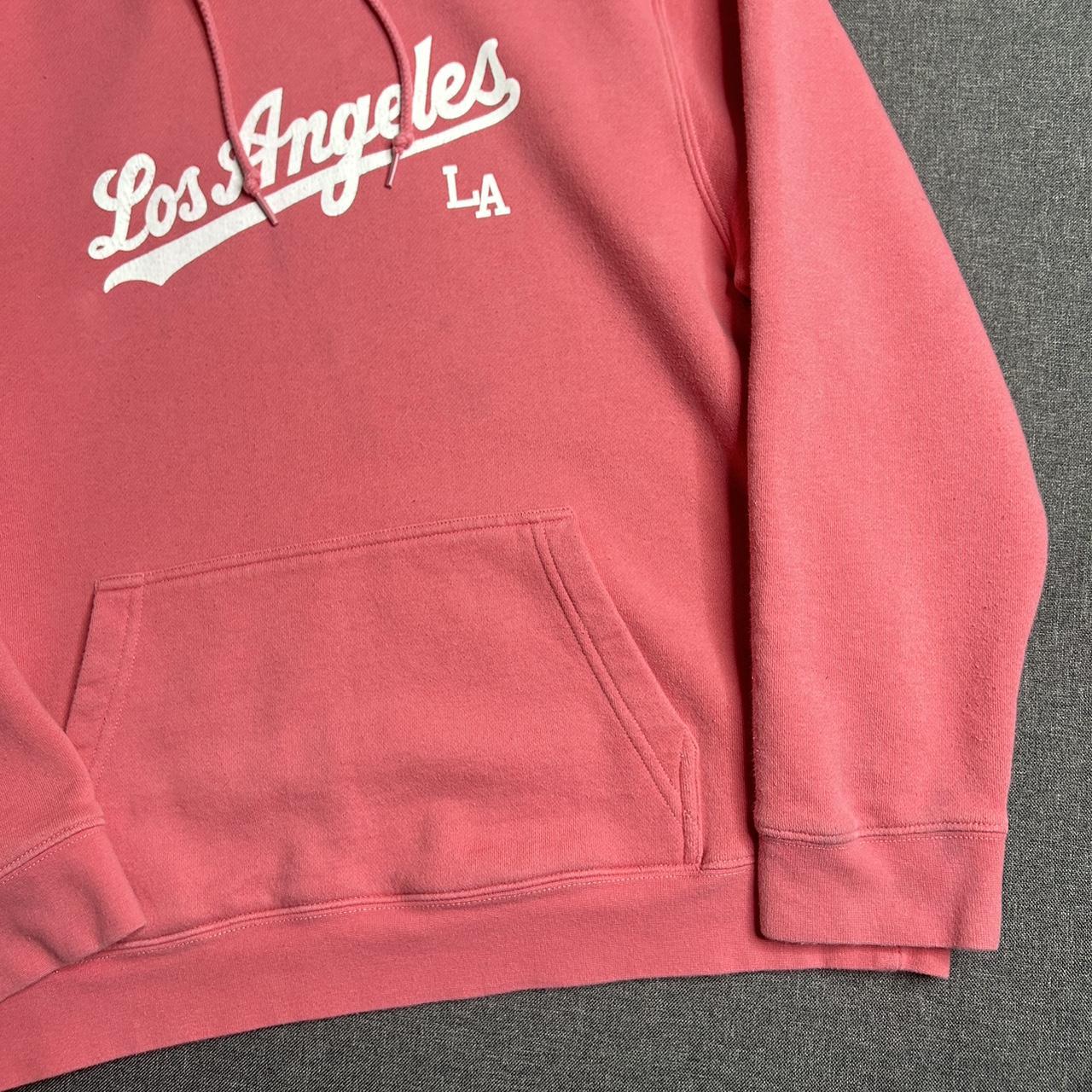 Stussy Los Angeles La Pink Hoodie Size: M-( 19” x... - Depop