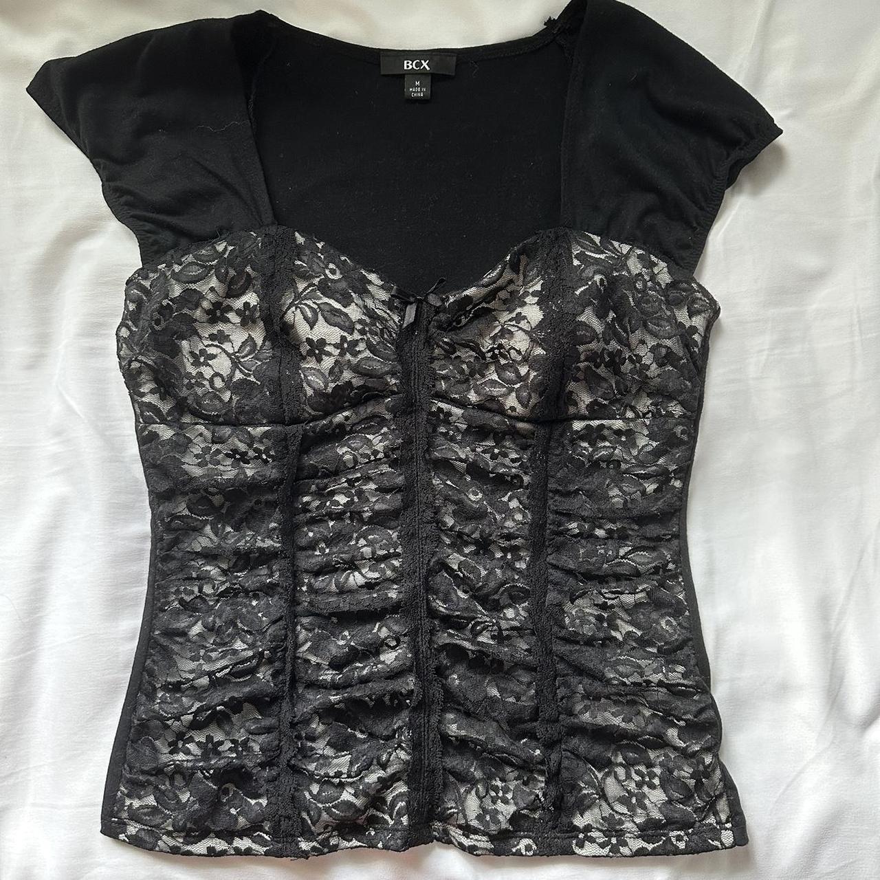 coquette punk fairy lace top with bowtie. brand is... - Depop