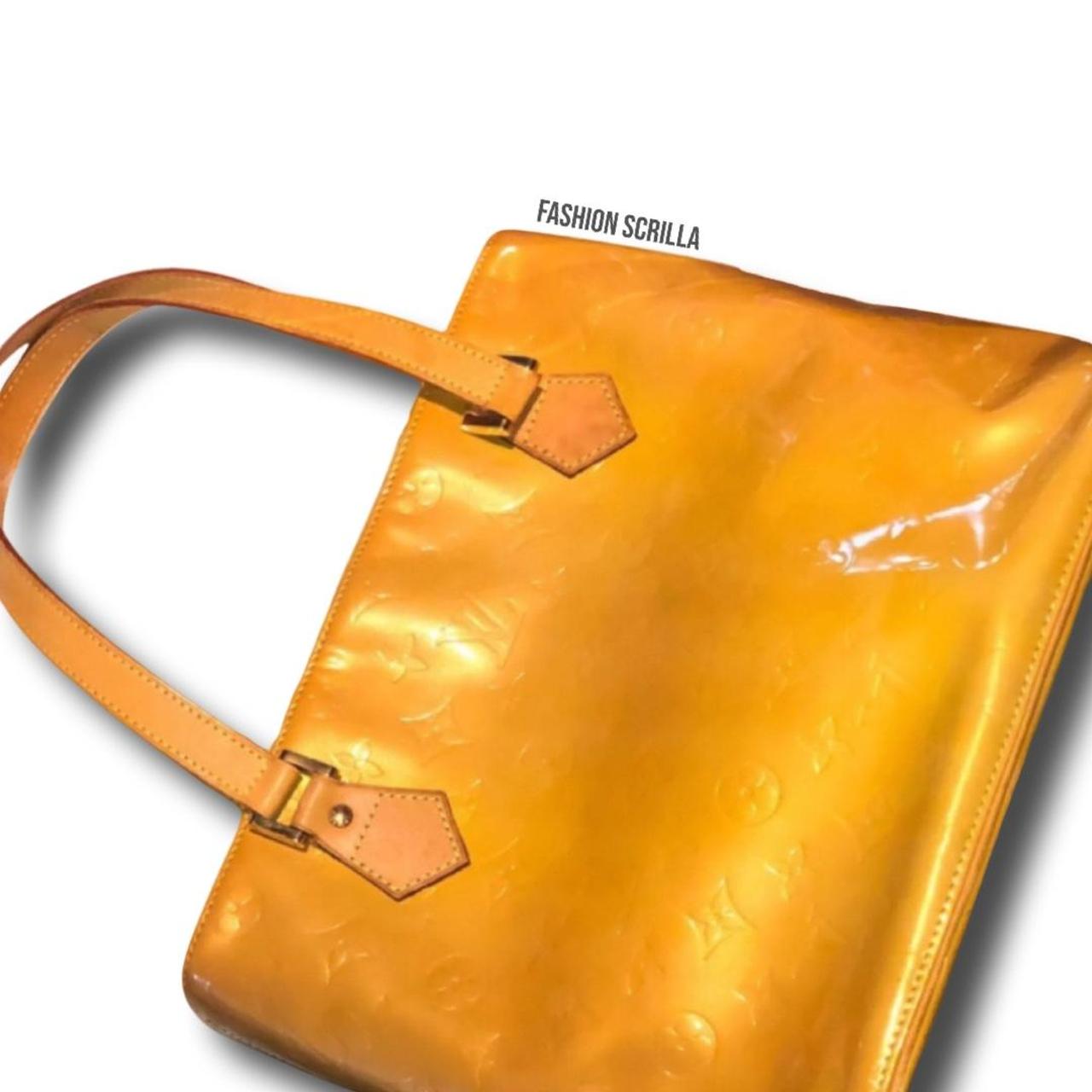 Louis Vuitton Houston Yellow Monogram Patent Leather Tote Bag