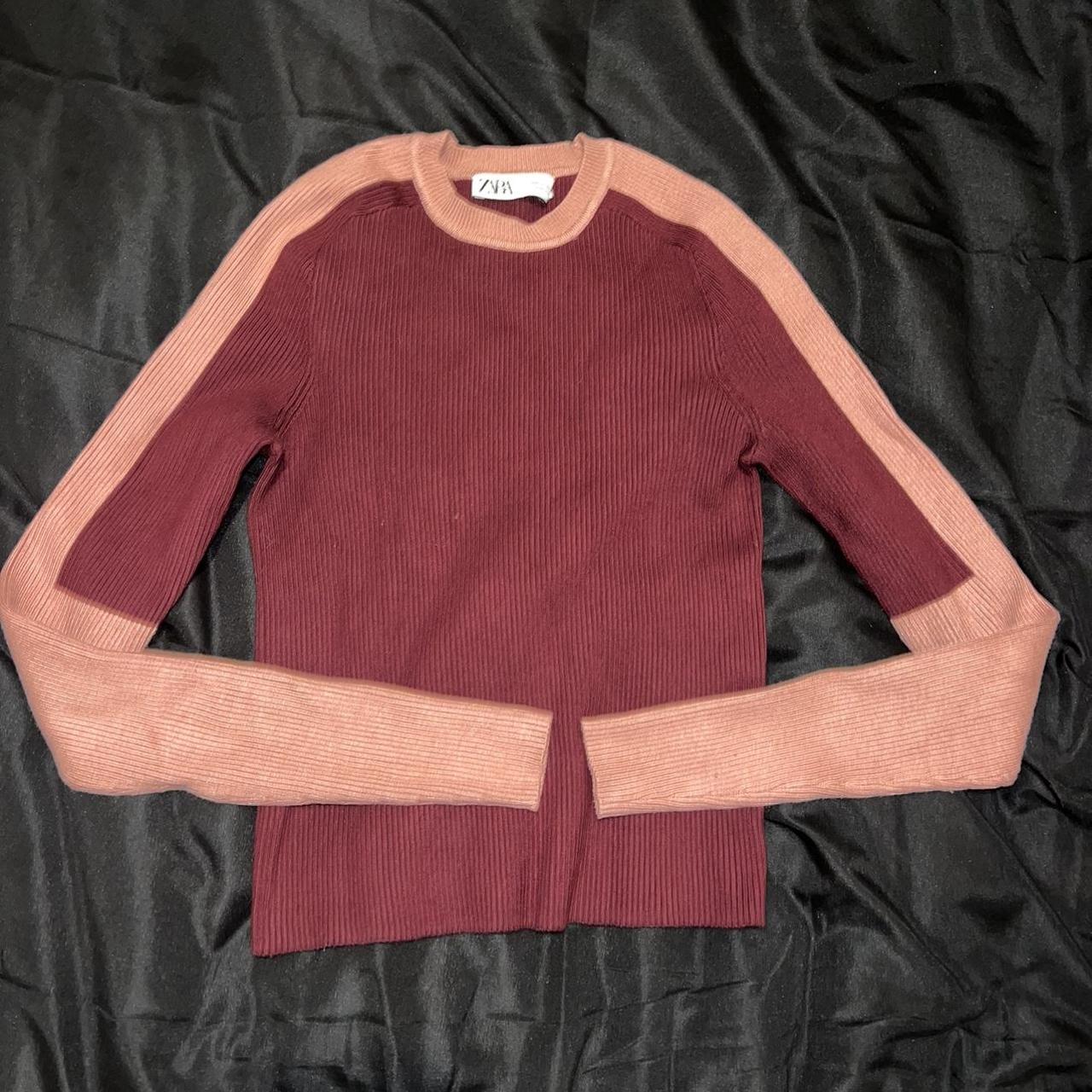 Two tone zara jumper/sweater Worn once Size M Depop