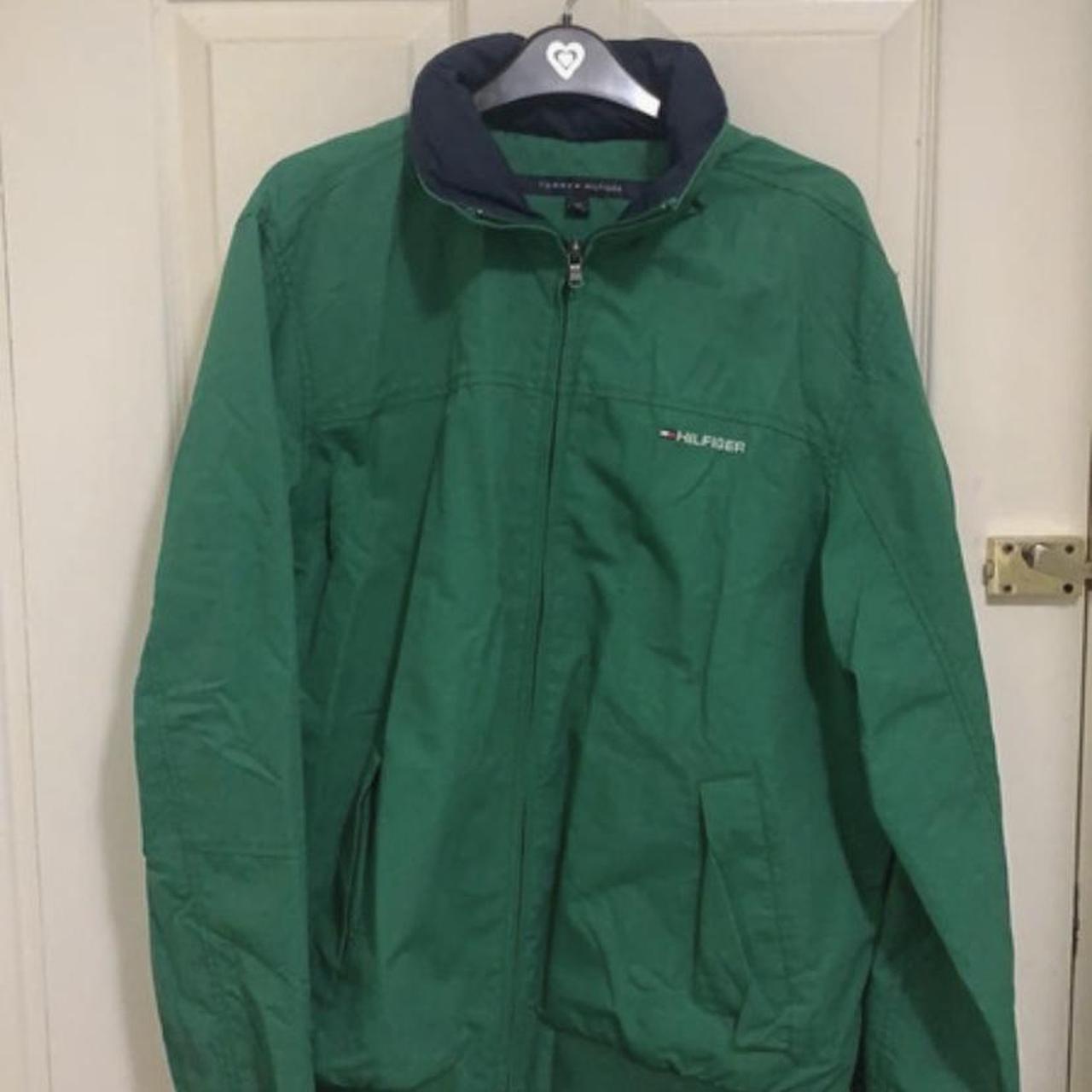 Bottle green Tommy Hilfiger vintage windbreaker /... - Depop