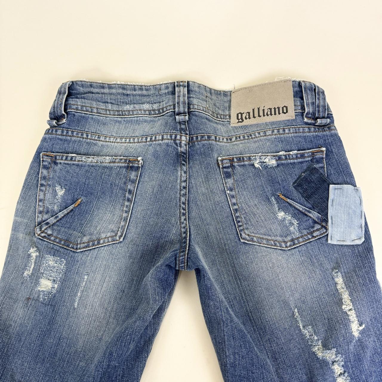john galliano patched jeans, low rise, slim leg fit | Depop