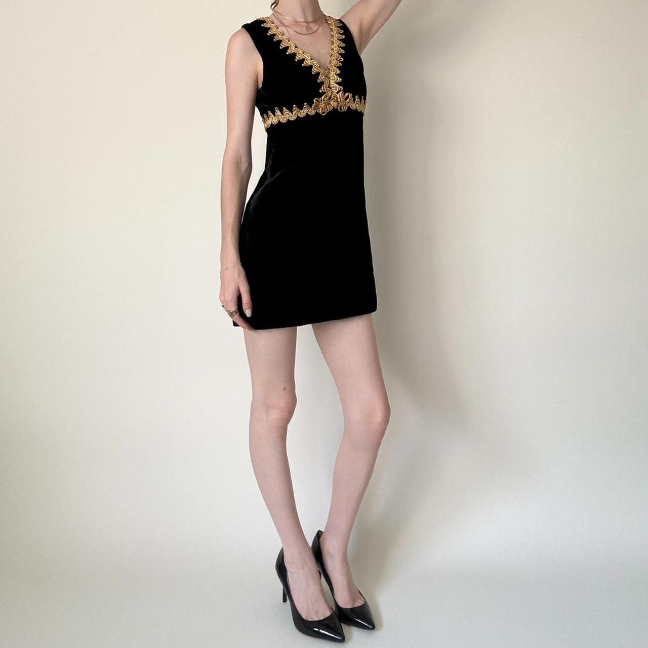 70s vintage thick velvet black mini