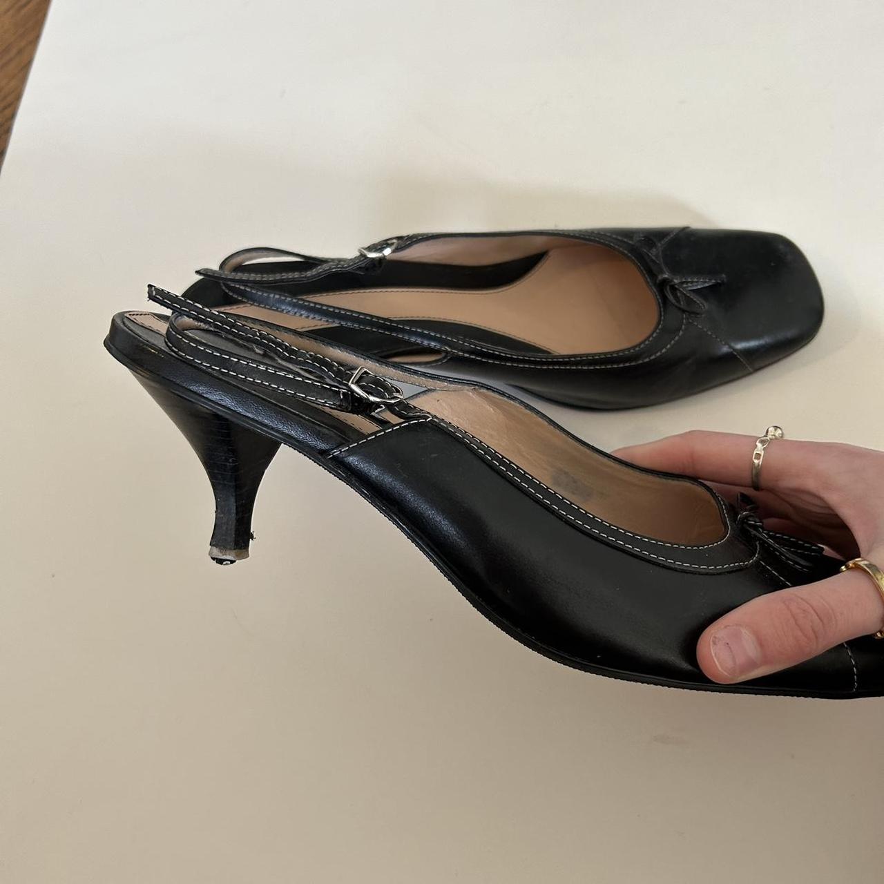 Gorgeous vintage ballet kitten heels! Square toe,... - Depop