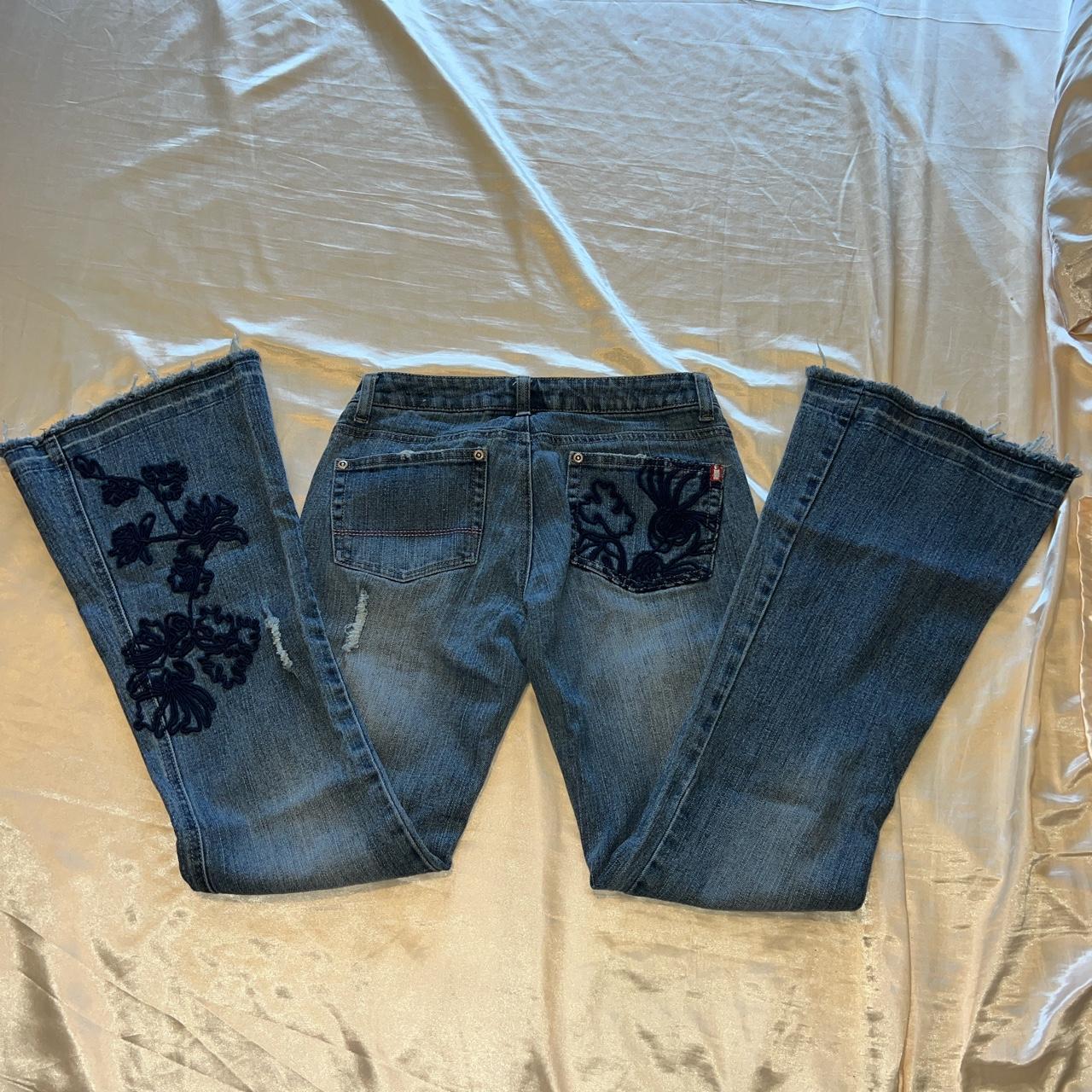 Southpole Women's Navy and Pink Jeans | Depop