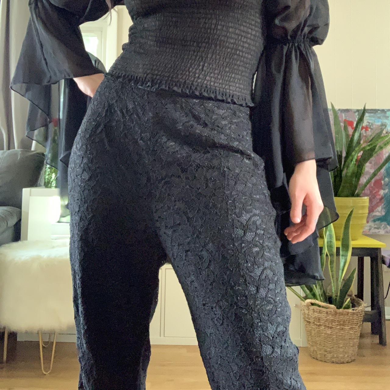 Black Lace Dress Pants sleek black lace... Depop
