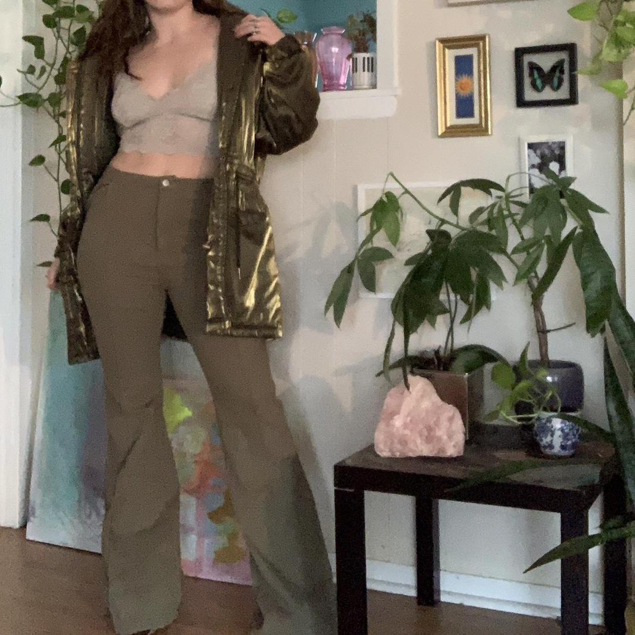 Olive green clearance flare pants