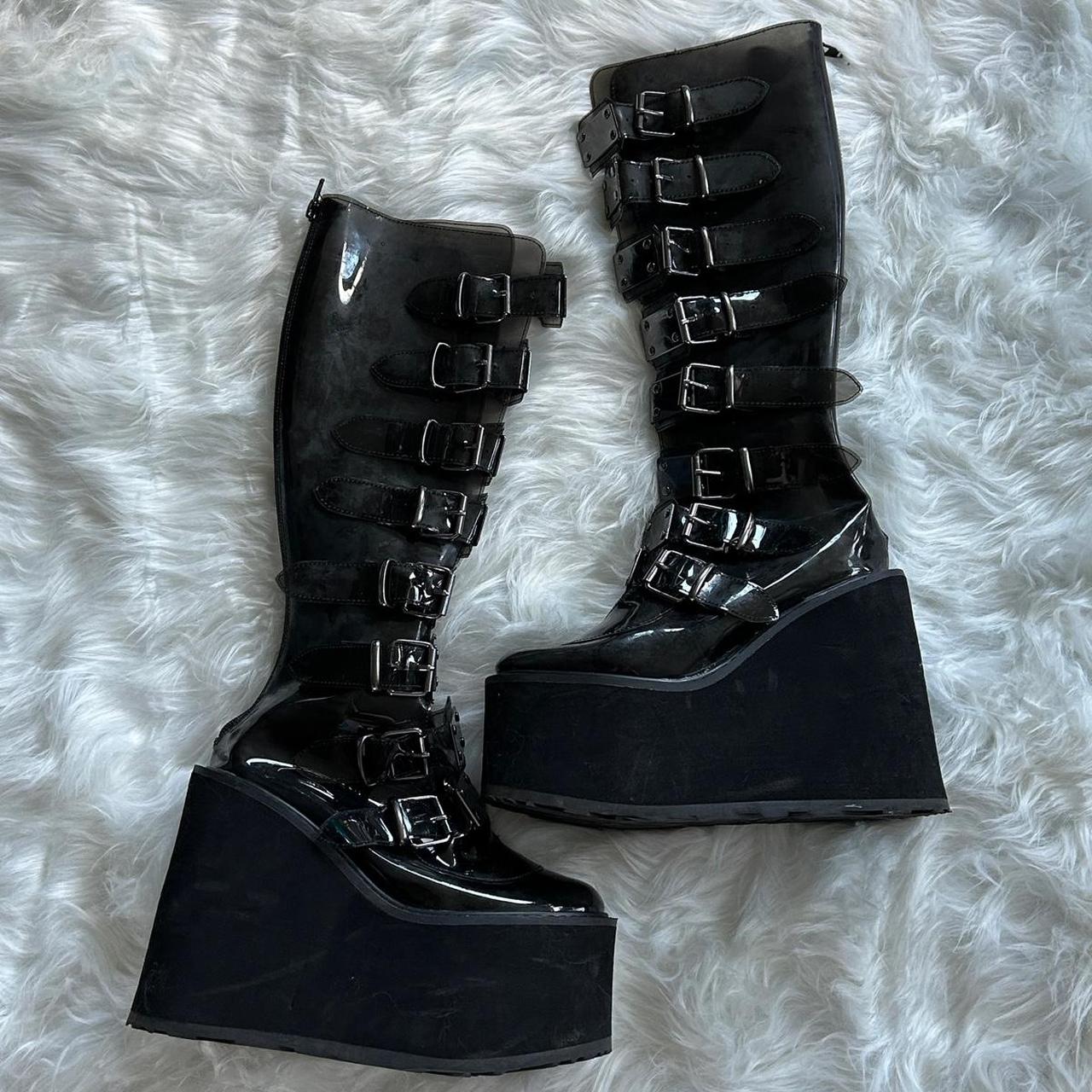 Demonia Women's Knee high Boots - Black - US 7 – … - image 1