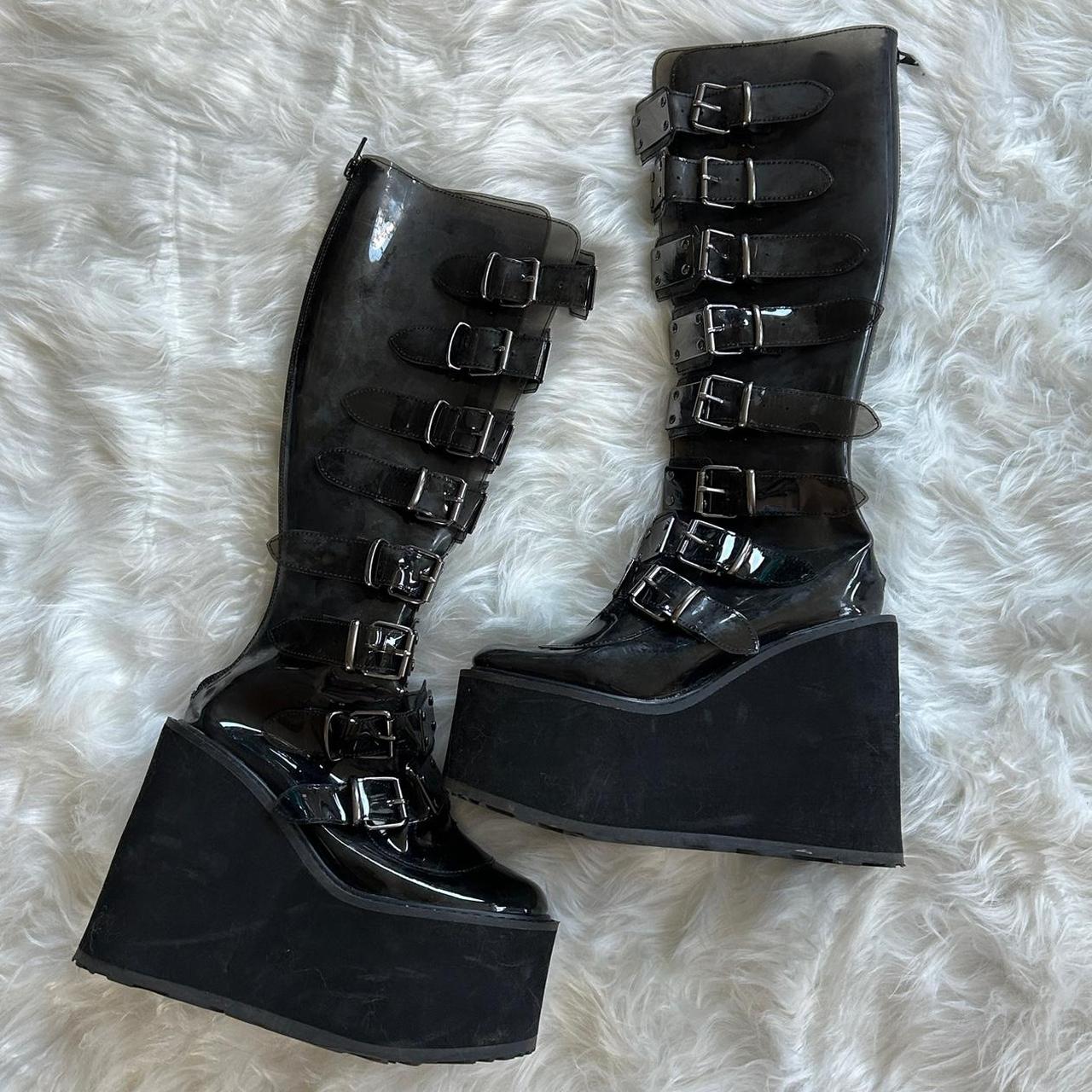 Demonia Women's Knee high Boots - Black - US 7 – … - image 3