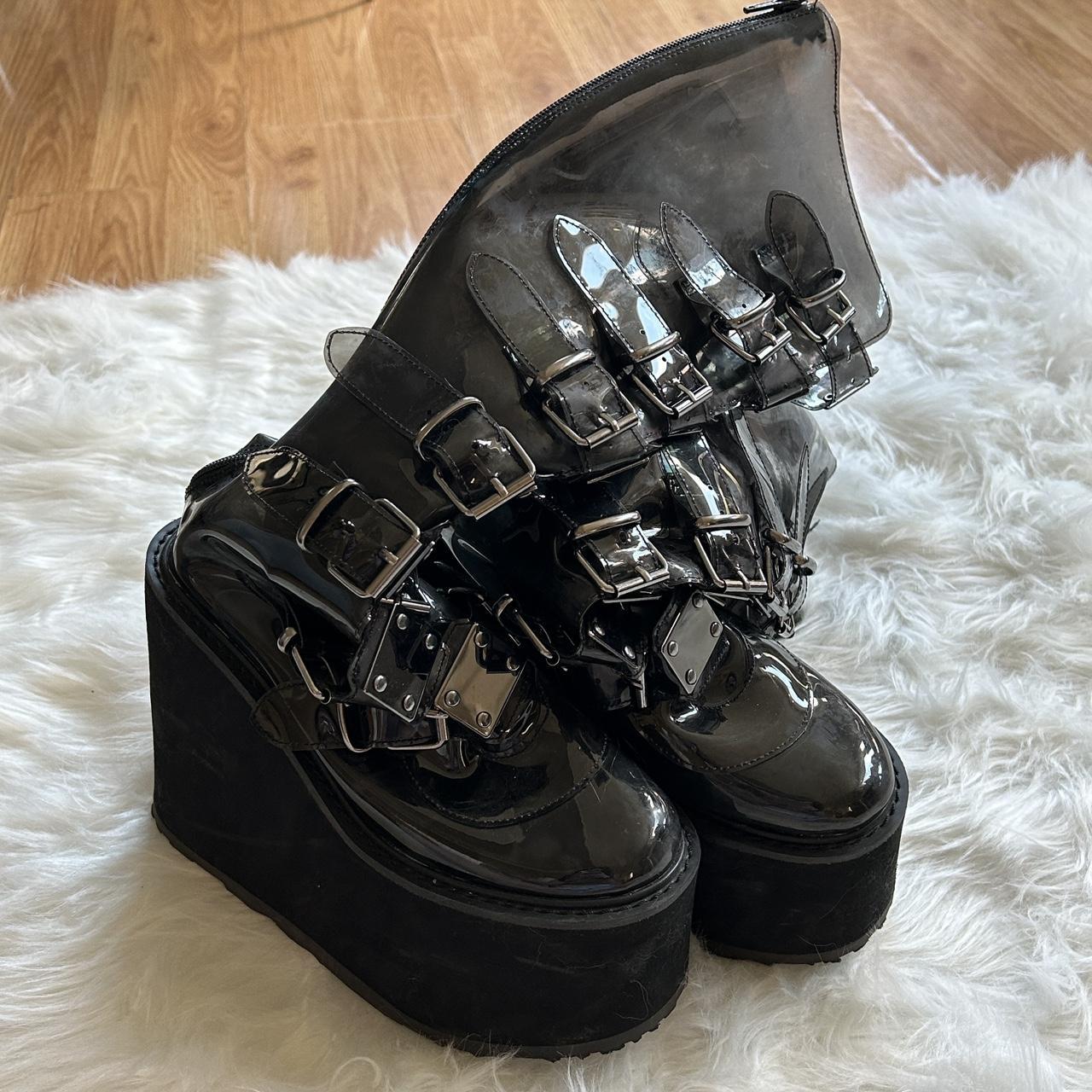 Demonia Women's Knee high Boots - Black - US 7 – … - image 4