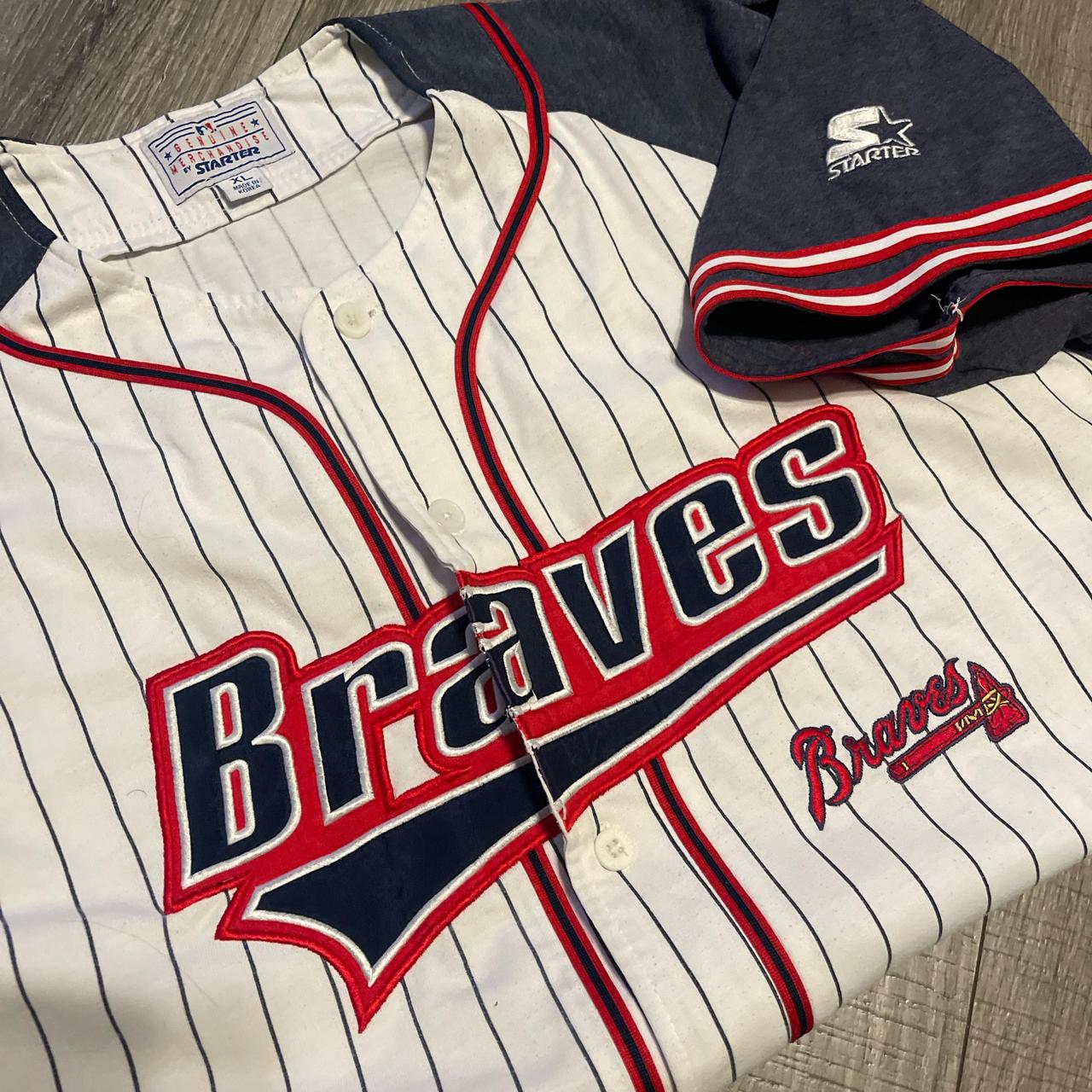 Vintage Starter Atlanta Braves pinstripe jersey....