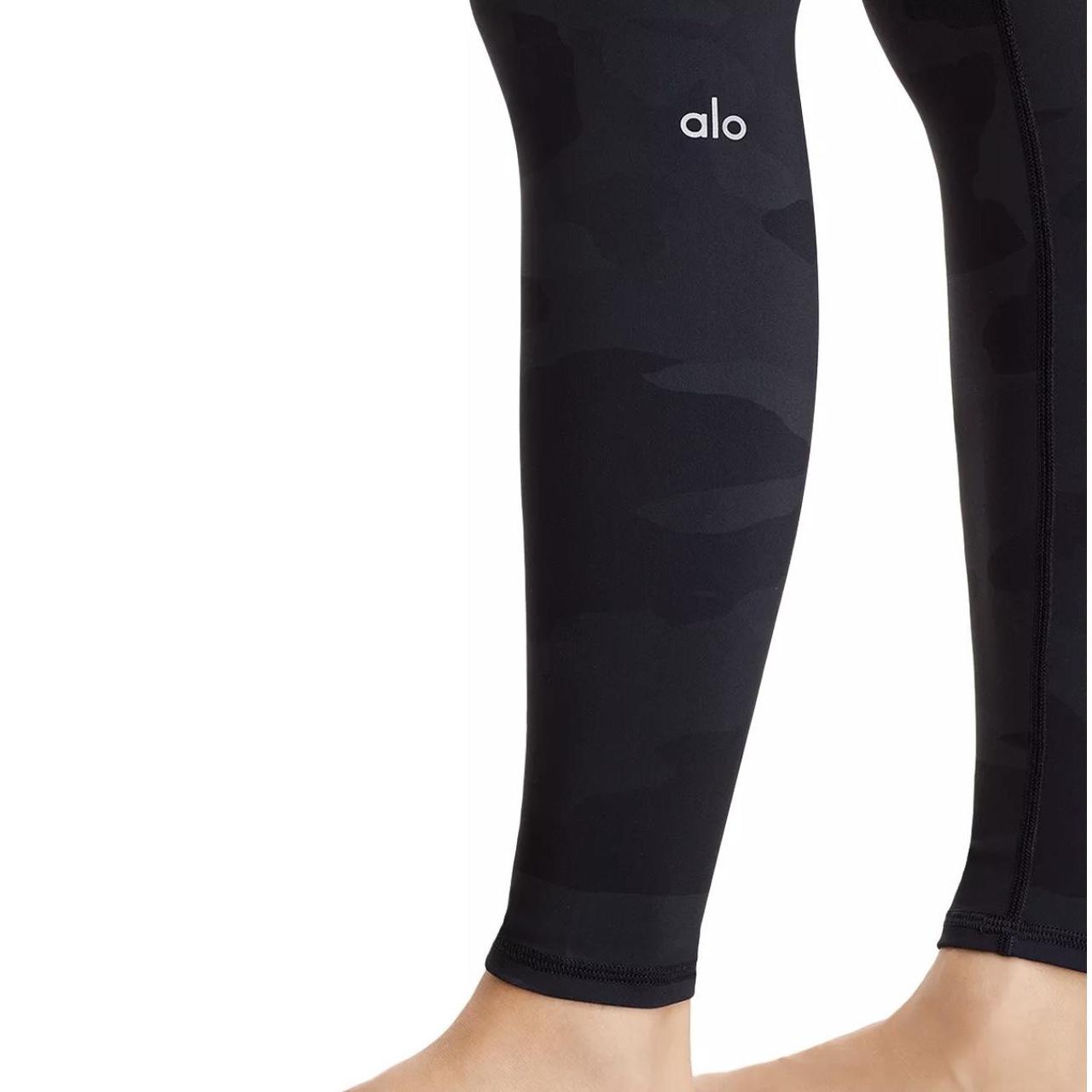 Alo High-Waist Black Camo Vapor Leggings, Size XS