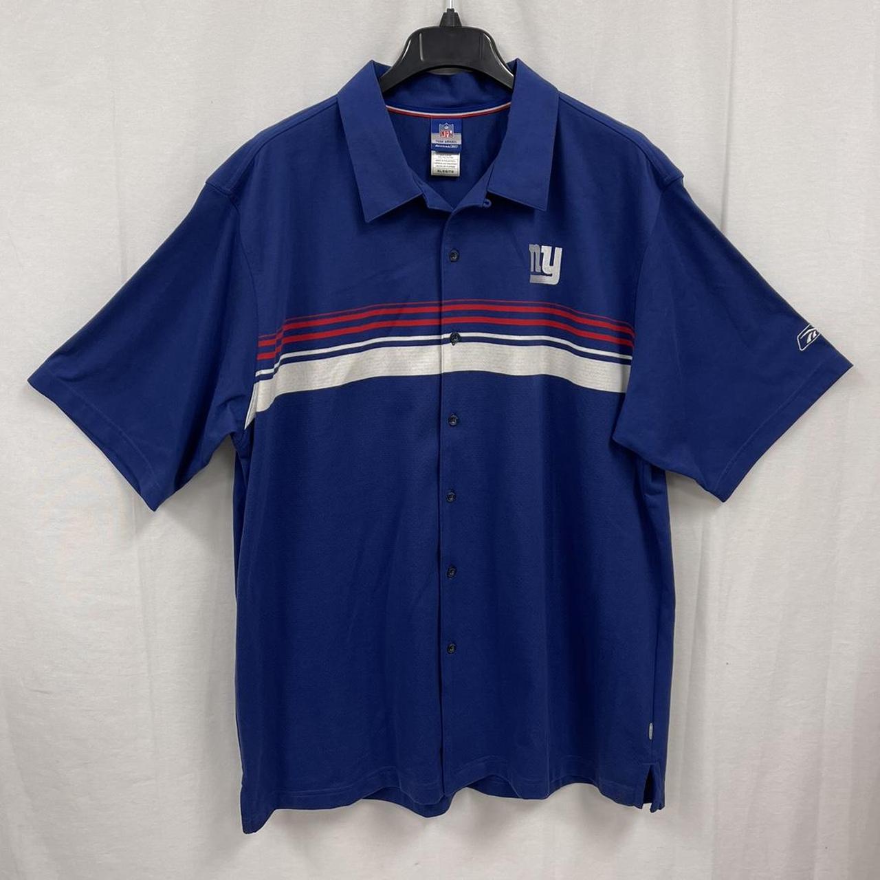 Vintage Reebok NY Giants Button UP Polo Shirt Team - Depop