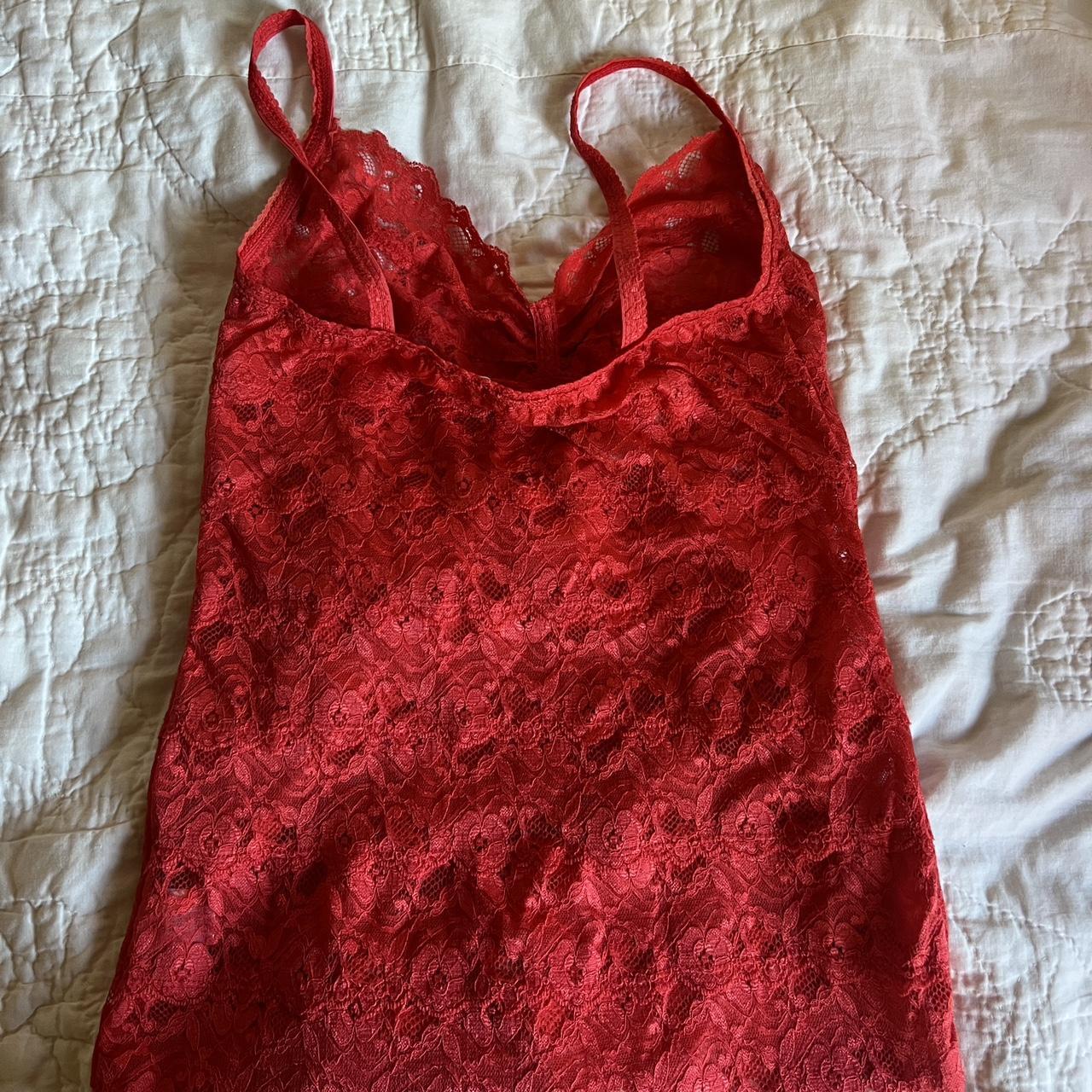 Women's Tank top - Red - L – Red lace tank top -c… - image 2