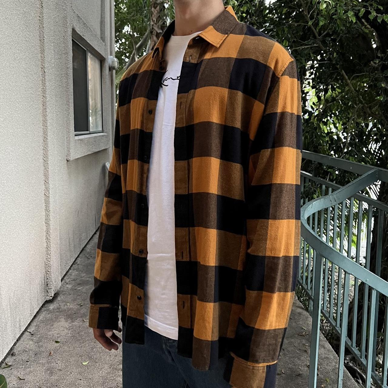 COS Men's Orange and Black Shirt | Depop