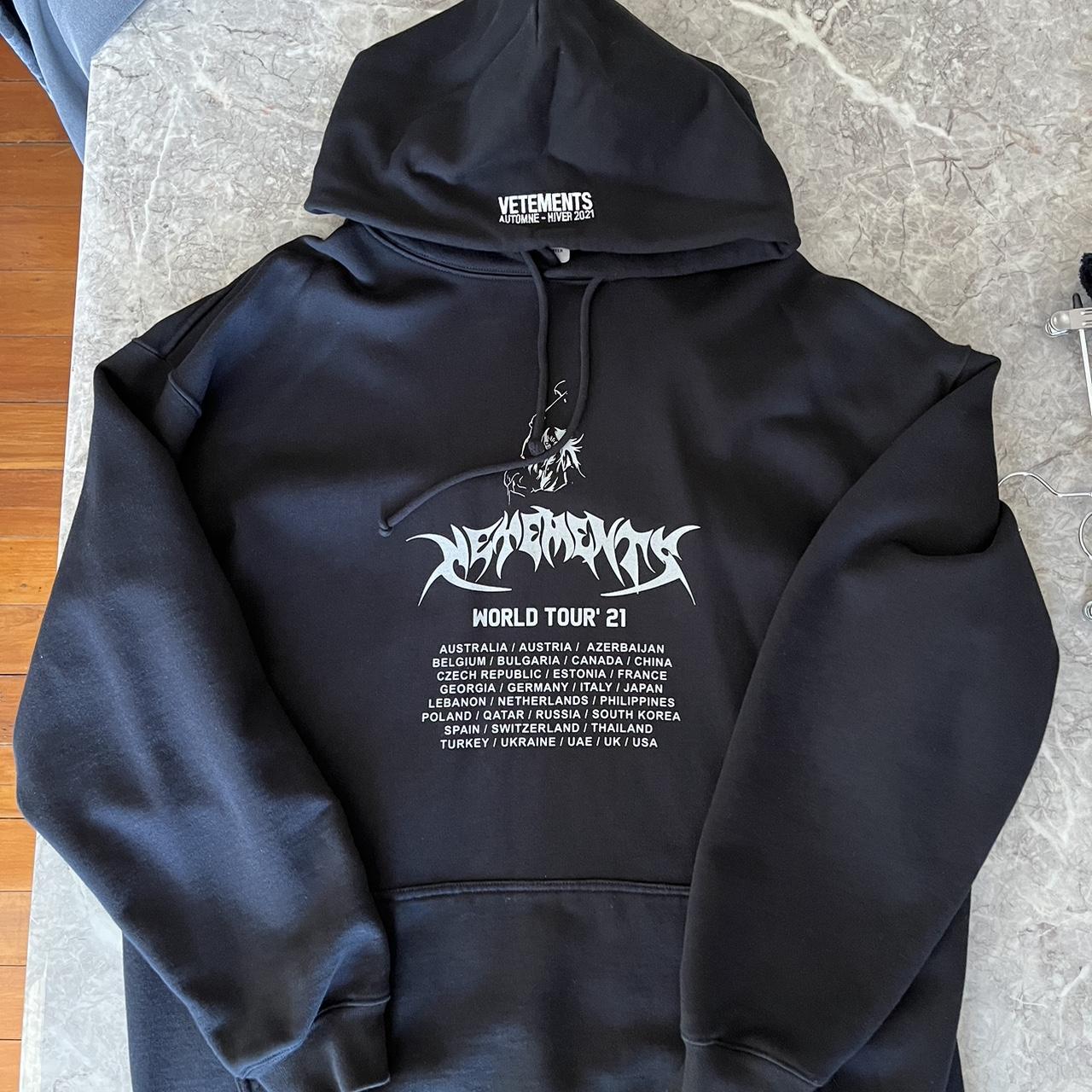 Vetements world tour 21 hoodie, excellent condition.... - Depop