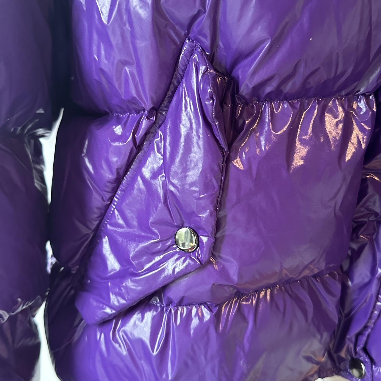 bershka パフダウンジャケット　パープル Purple Vinyl Puffer Jacket - so cosy for winter - | Depop