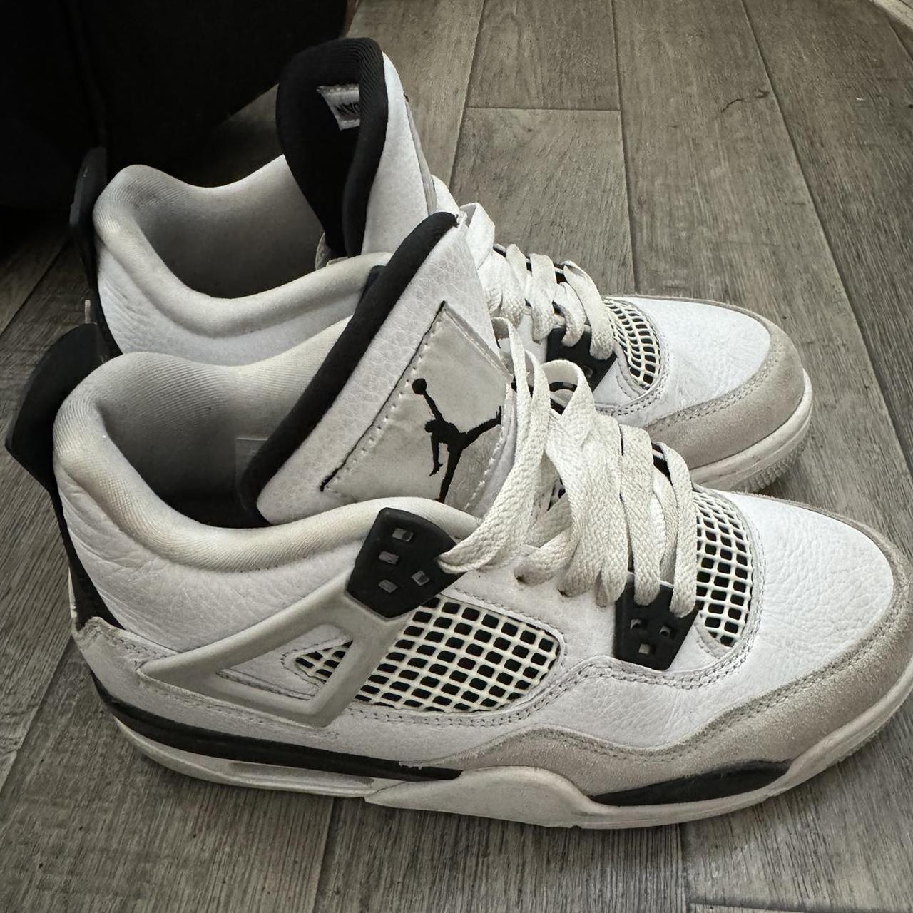 white black jordan 4s
