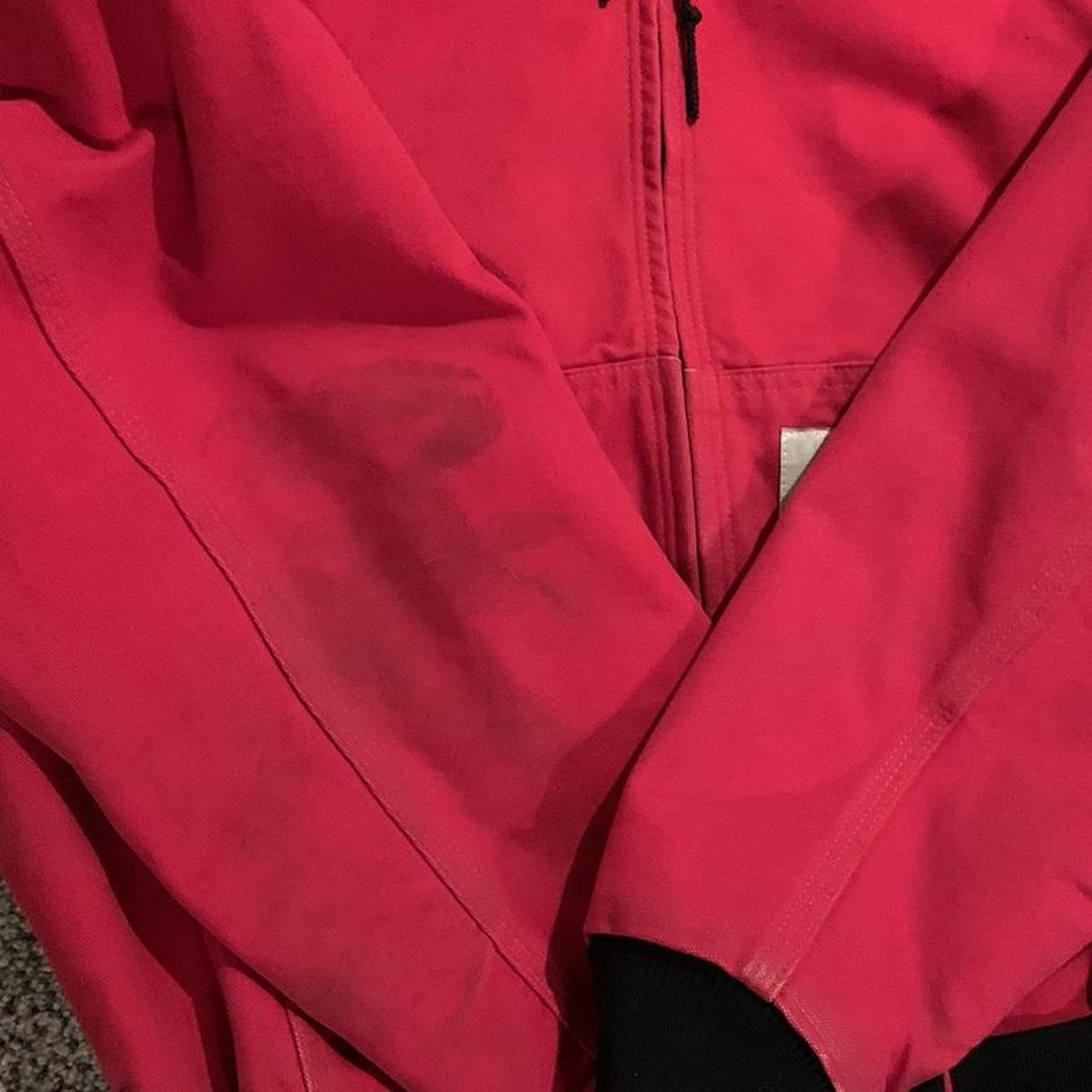 Vintage 90s carhartt hooded jacket red Size large... - Depop