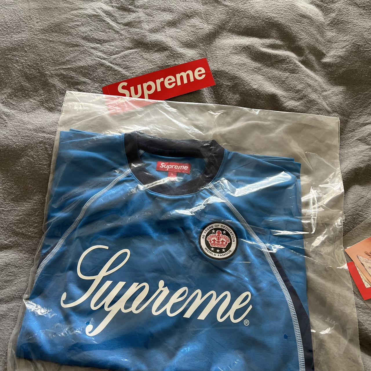 ウェア Supreme Jacquard Soccer Jersey Blue Supreme Jacquard Soccer Jersey Blue | Senikersku
