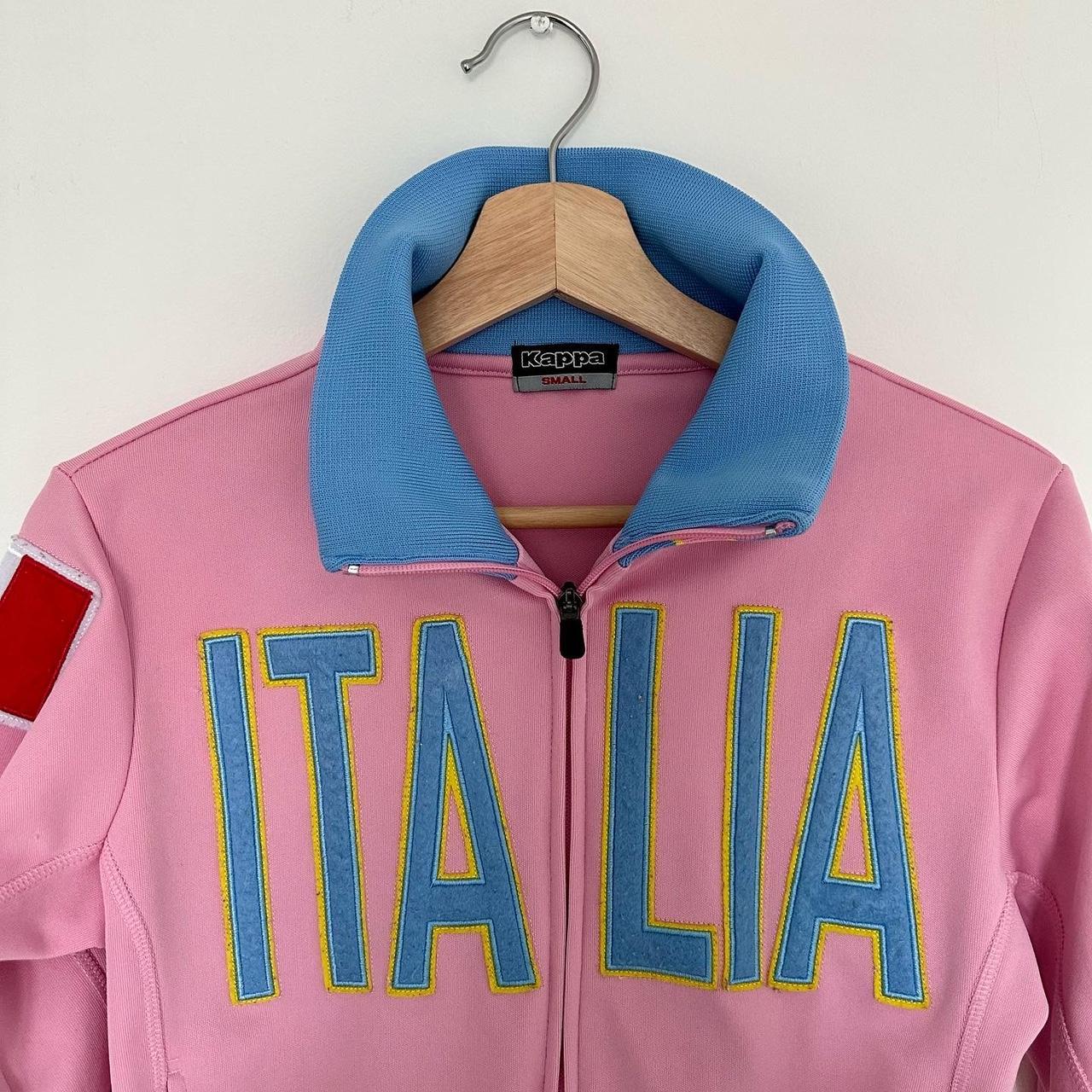 Pink Italia zip up sweater By Kappa Size... Depop