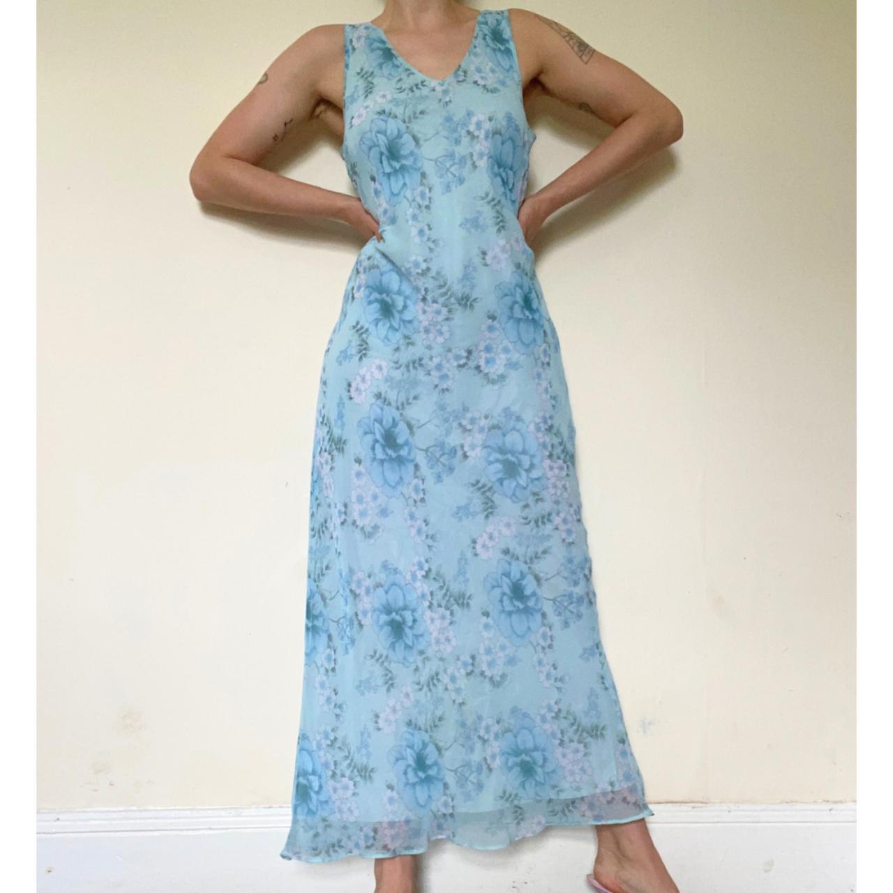 Debenhams blue floral dress hotsell