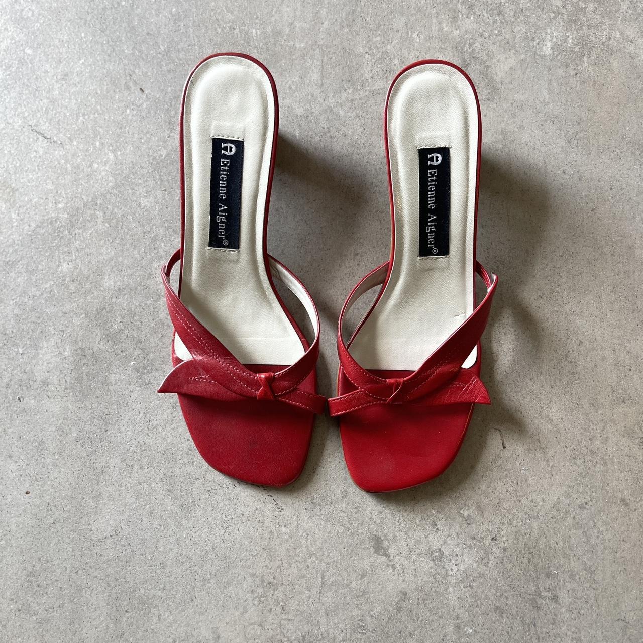 Red Kitten Heels An adorable pair of kitten heels Depop