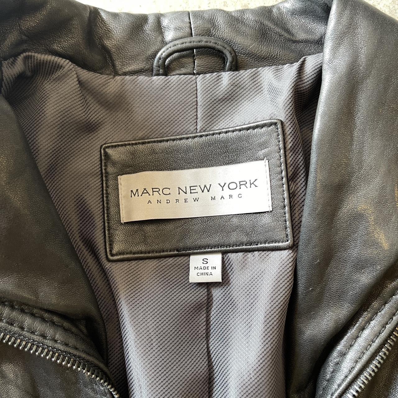 Leather Jacket Marc New York leather... - Depop