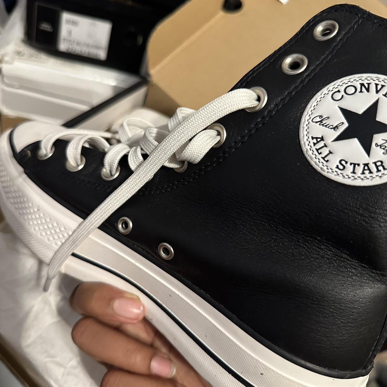 Converse fashion plateforme cuir noire