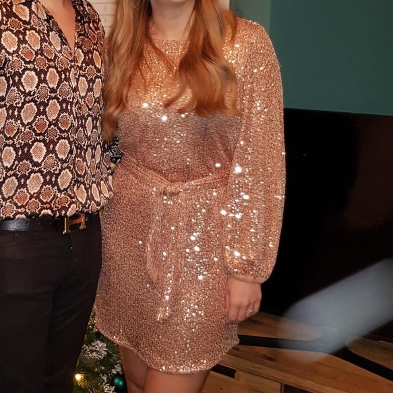 Gold sequin sales dress river island