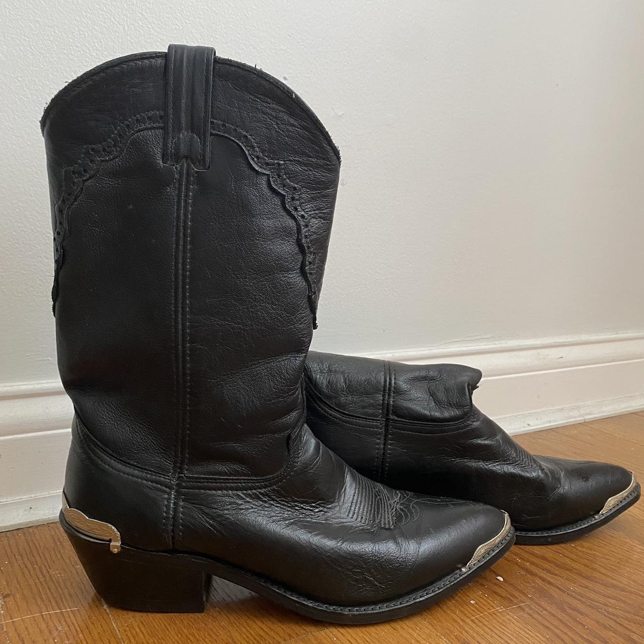 Vintage Men’s Black Cowboy Boots. Women could wear... - Depop