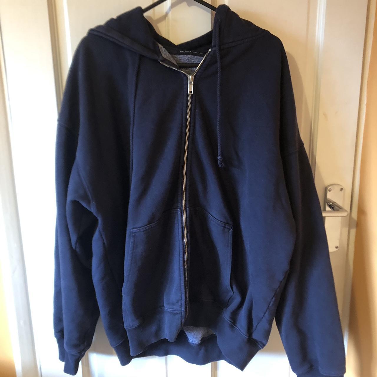 Brandy Melville Women's Navy Hoodie Depop