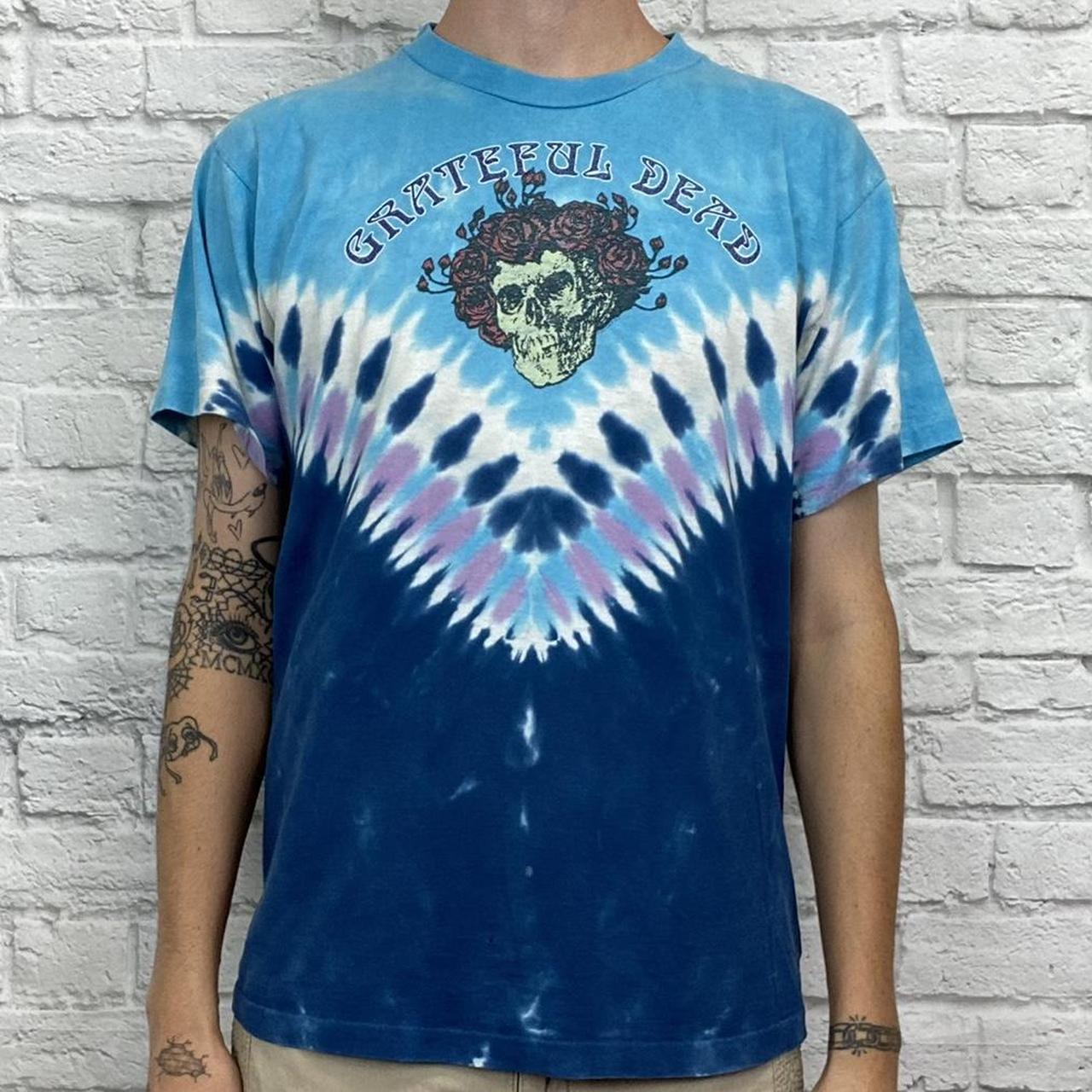 Vintage Liquid Blue Grateful Dead Band Shirt - Depop