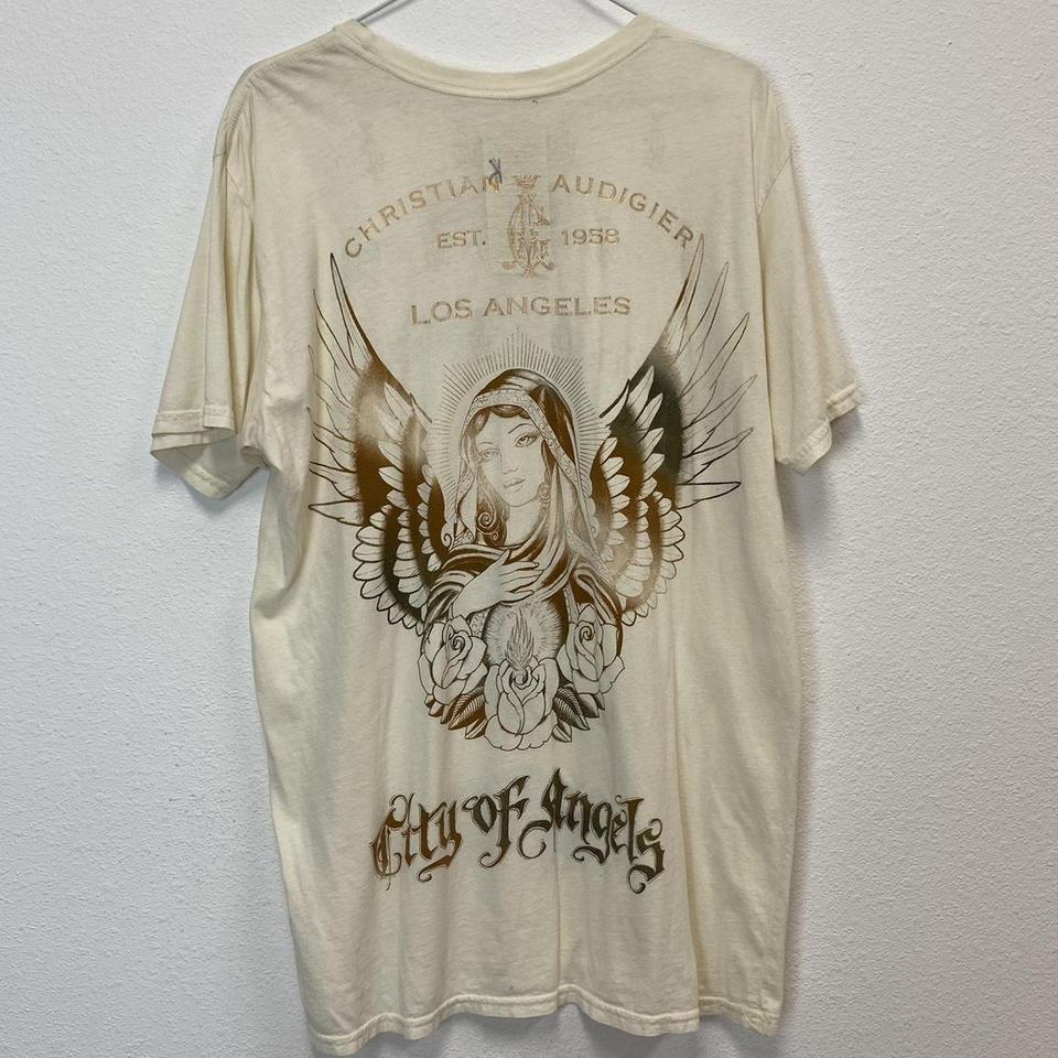 VINTAGE CHRISTIAN AUDIGIER T SHIRT VIRGIN MARY Depop