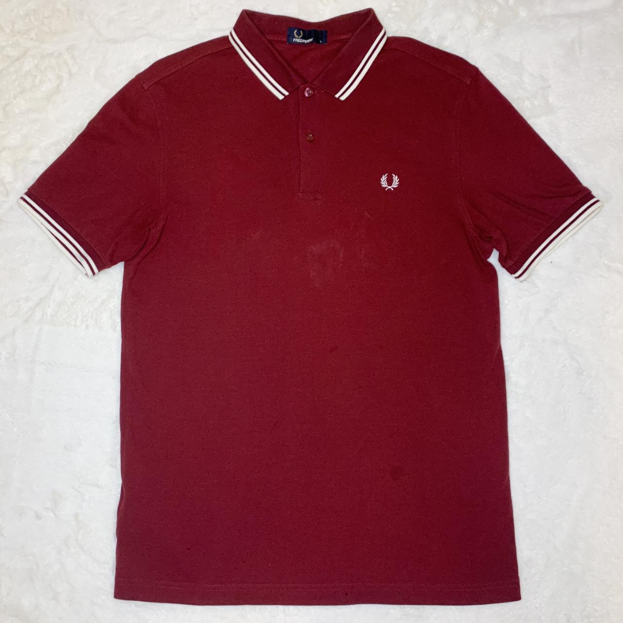 Fred Perry Men's Burgundy and Red Polo-shirts