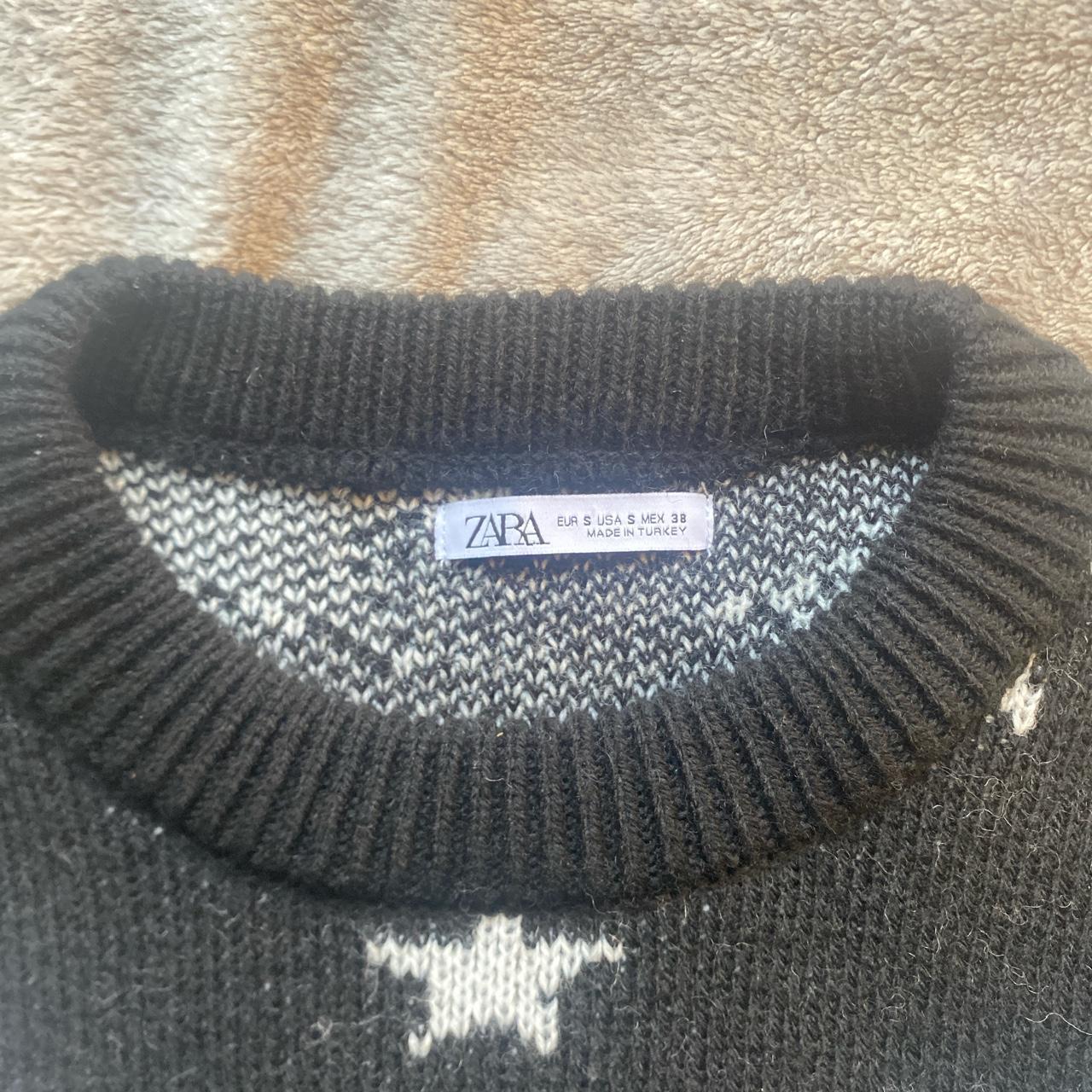 Zara Men's Black and White Jumper | Depop