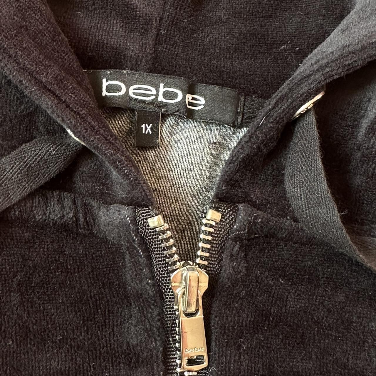 Bebe Women's Black and Silver Jacket | Depop