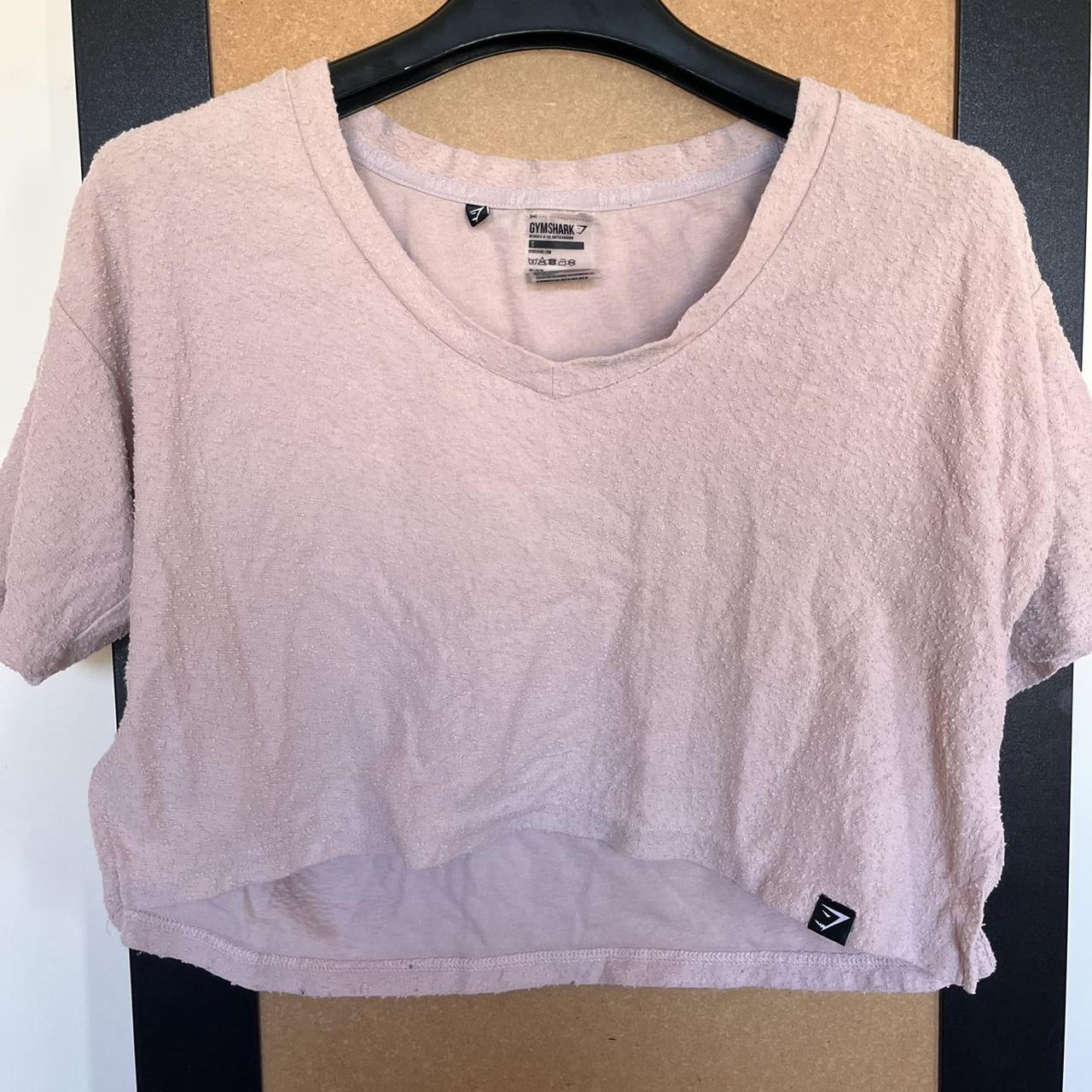 Gymshark pink fabric crop top gymshark gym... Depop