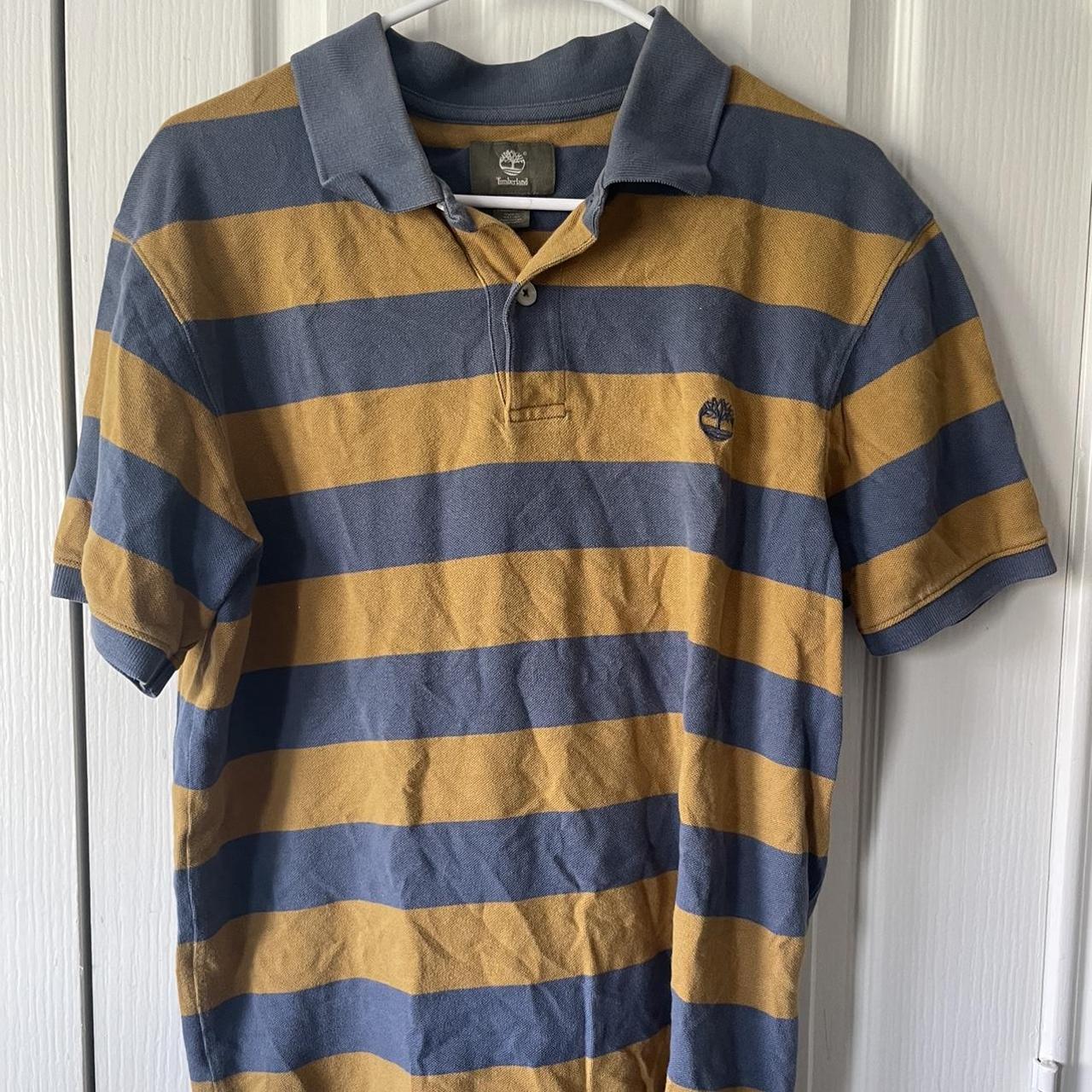 Yellow and Blue Timberland Golf shirt #timberland... - Depop