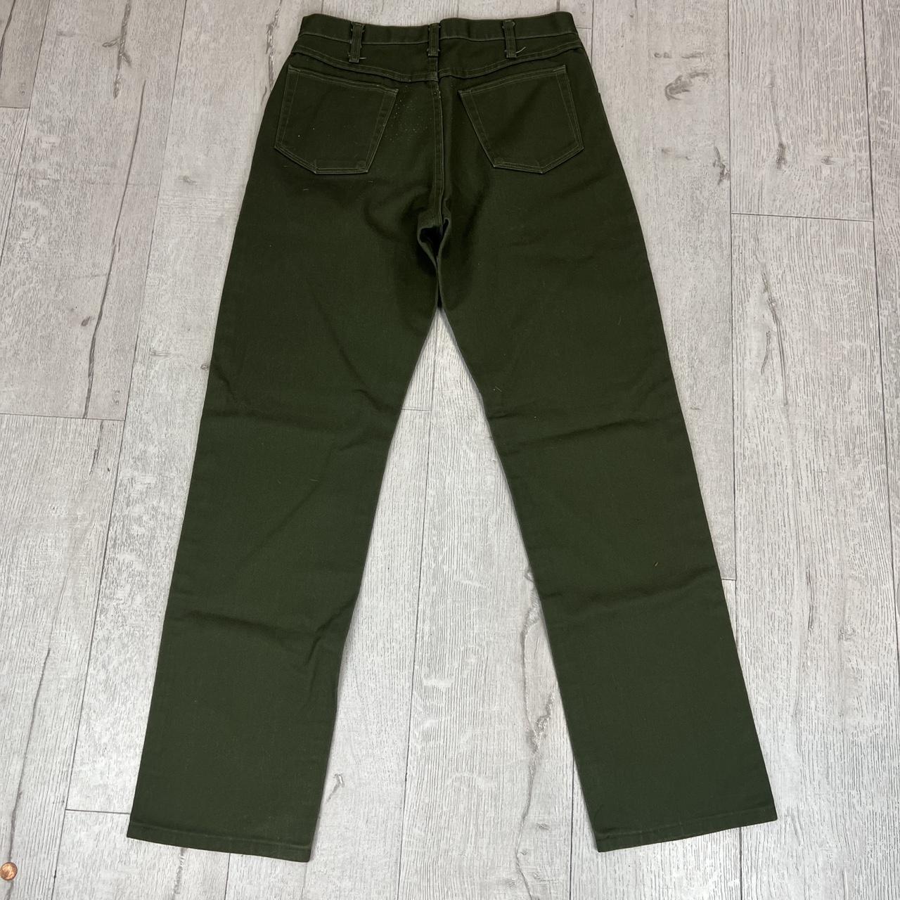 Olive green denim pants Size 32 In good preloved... - Depop