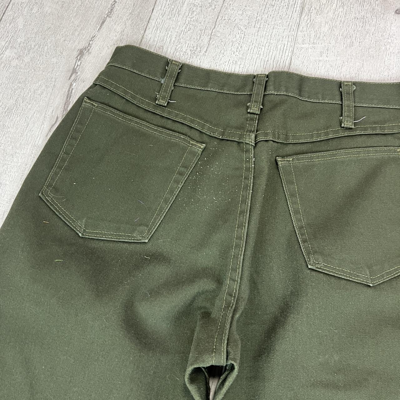 Olive green denim pants Size 32 In good preloved... - Depop