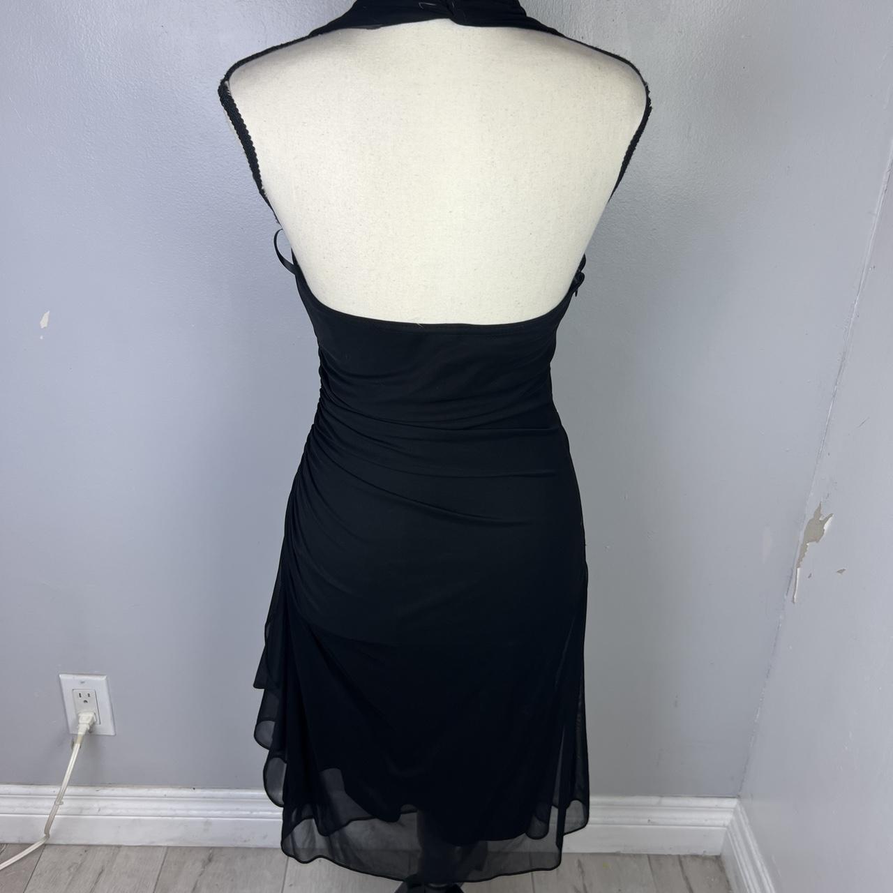 Vintage 90’s black halter dress Has rhinestone... - Depop