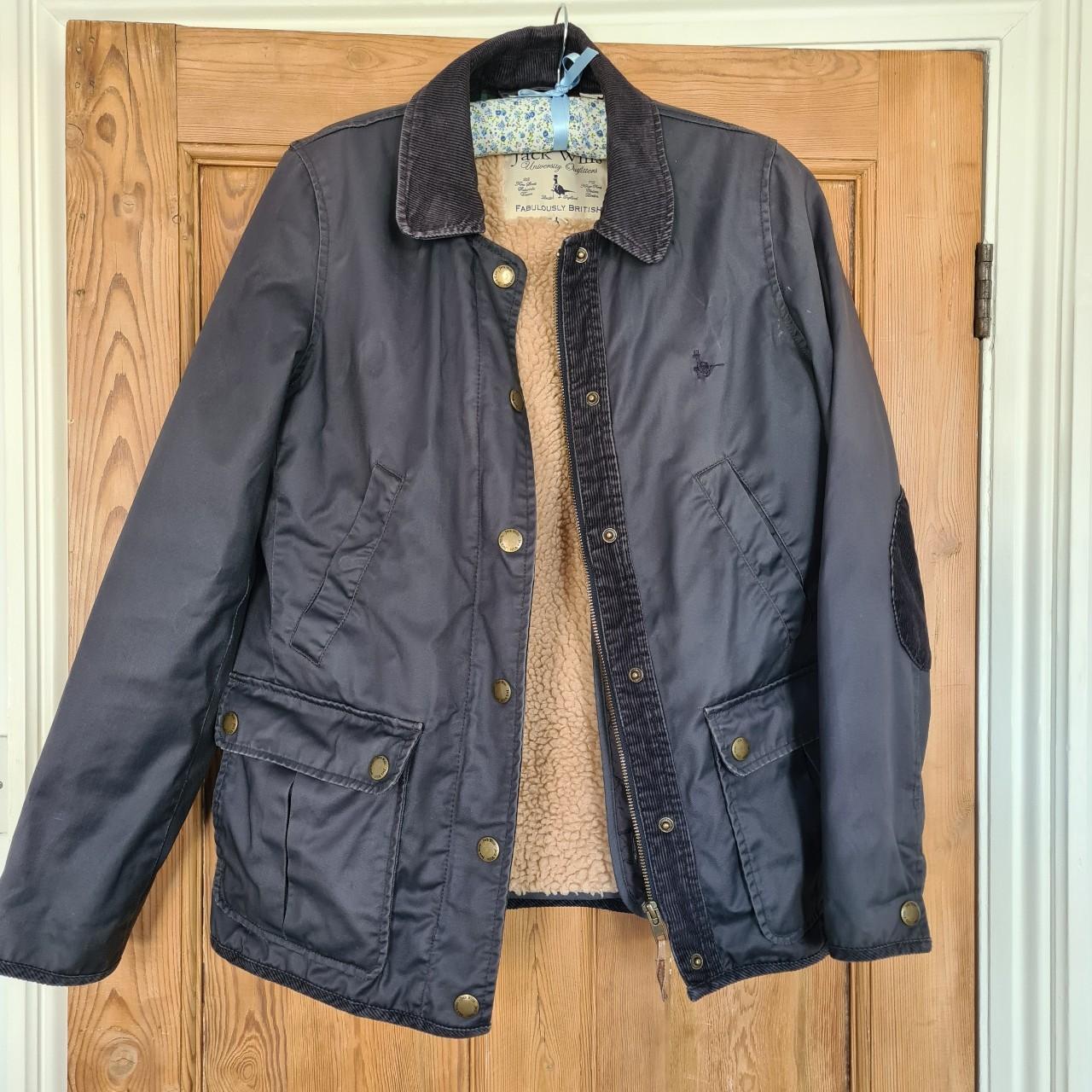 Jack Wills barbour style coat Fleece lined wax